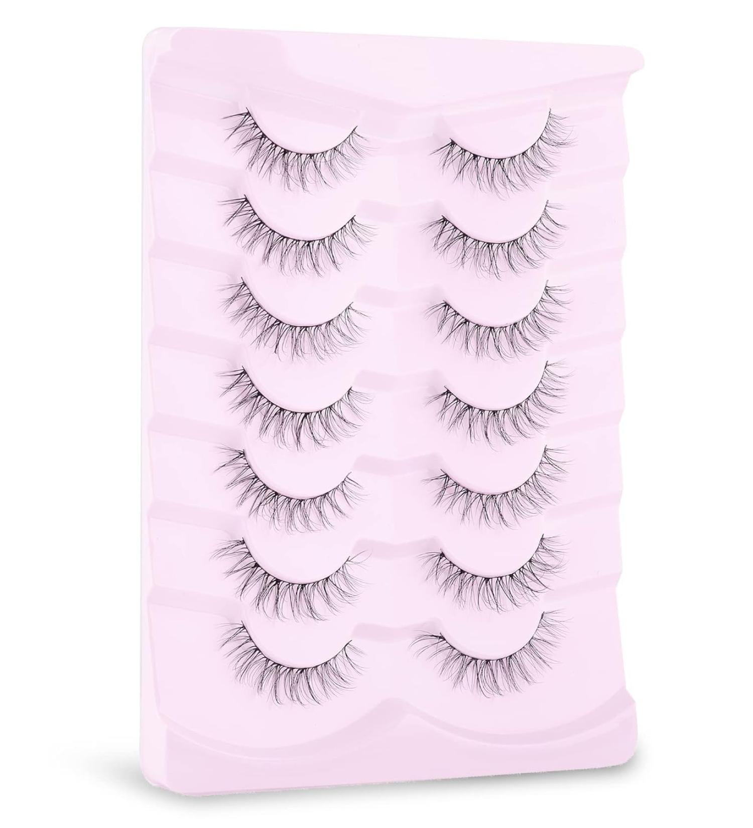 Onlyall 3D Faux Mink Eyelashes - Natural Look Lightweight False Wispy Lashes | 7 Pairs - Buy Online on GoSupps.com
