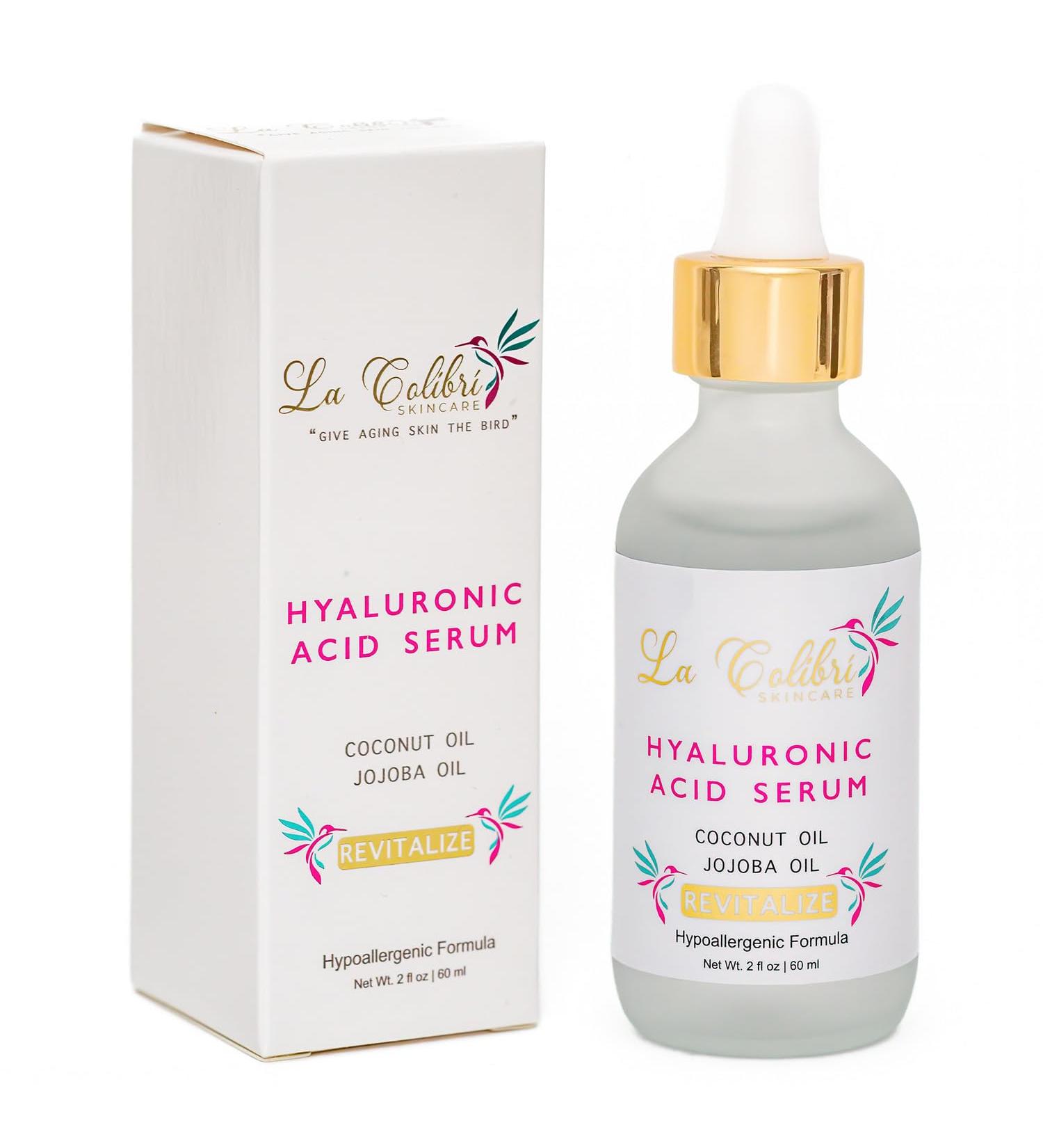 Revitalize Vegan Hyaluronic Acid Serum - Deep Hydration for Aging Skin | Hypoallergenic Face Serum with Organic Coconut & Jojoba Oil - 2 Oz - Buy Online on GoSupps.com