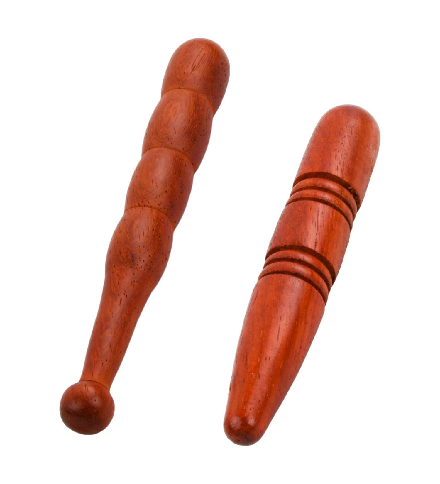 2-Piece Trigger Point Massager Set | Wooden Massage Sticks for Acupressure & Muscle Relief | Portable Finger Massage Tool - Buy Online on GoSupps.com