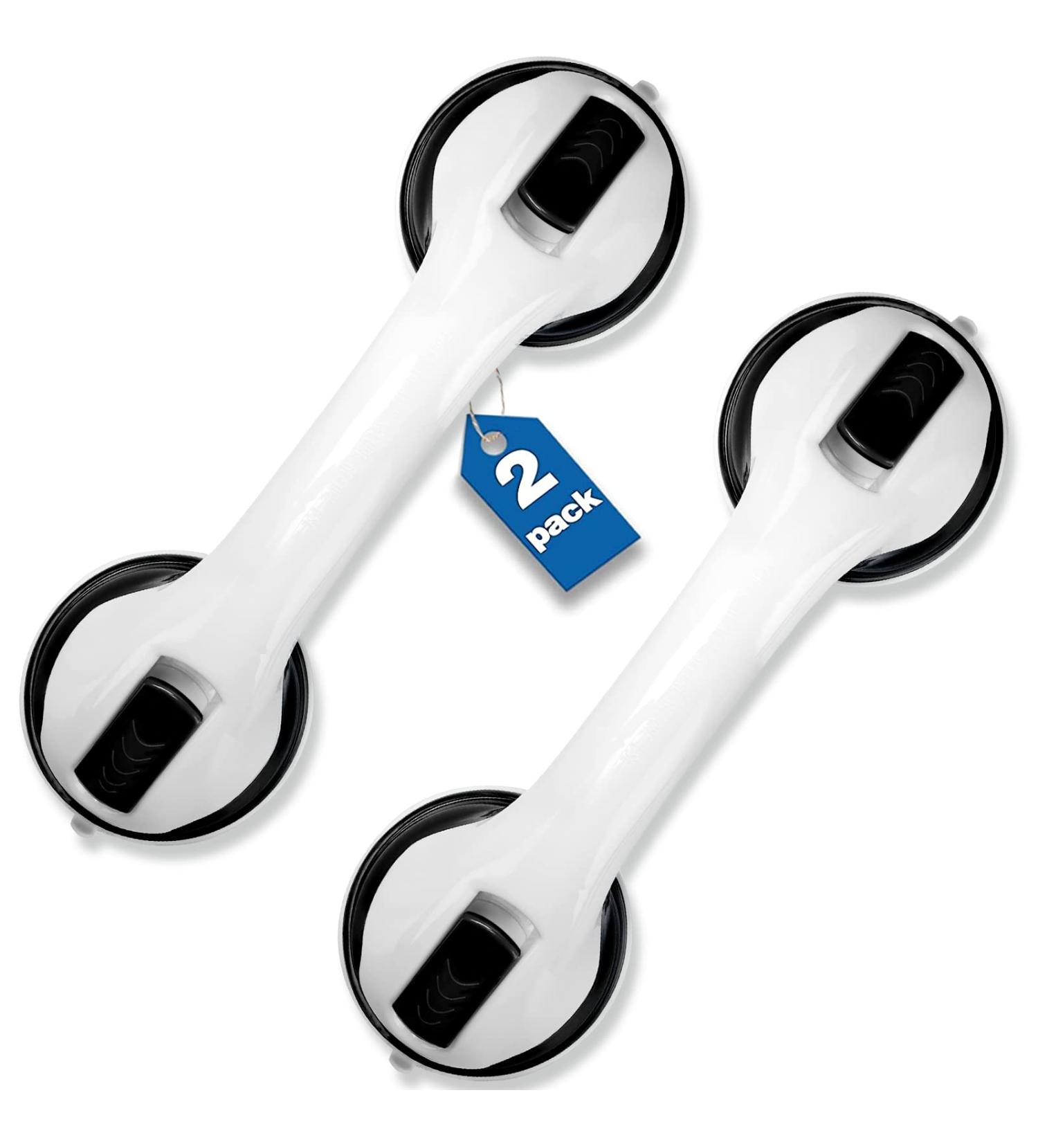 Shower Handle 2 Pack 12 inch Grab Bars for Bathroom Shower Handle with Strong Hold Suction Cup Grip Grab in Bathroom Bath Handle Grab Bars for Bathroom Safety Grab Bar Black 2 Pack Black - Buy Online on GoSupps.com