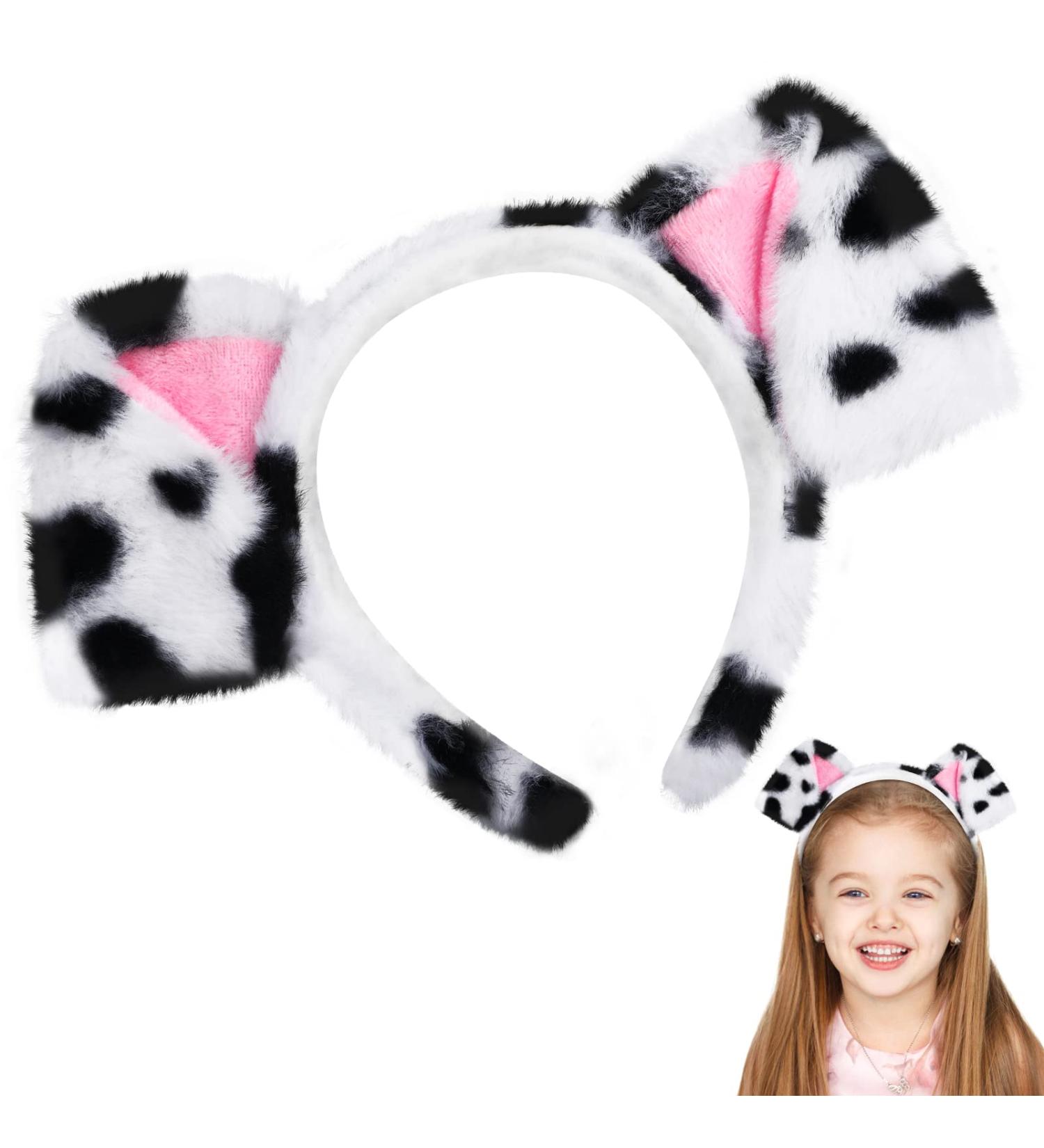 PAFUWEI Dalmatian Headband with Soft Plush Dog Ears - Perfect for Women, Girls, Cosplay, and Parties - Buy Online on GoSupps.com