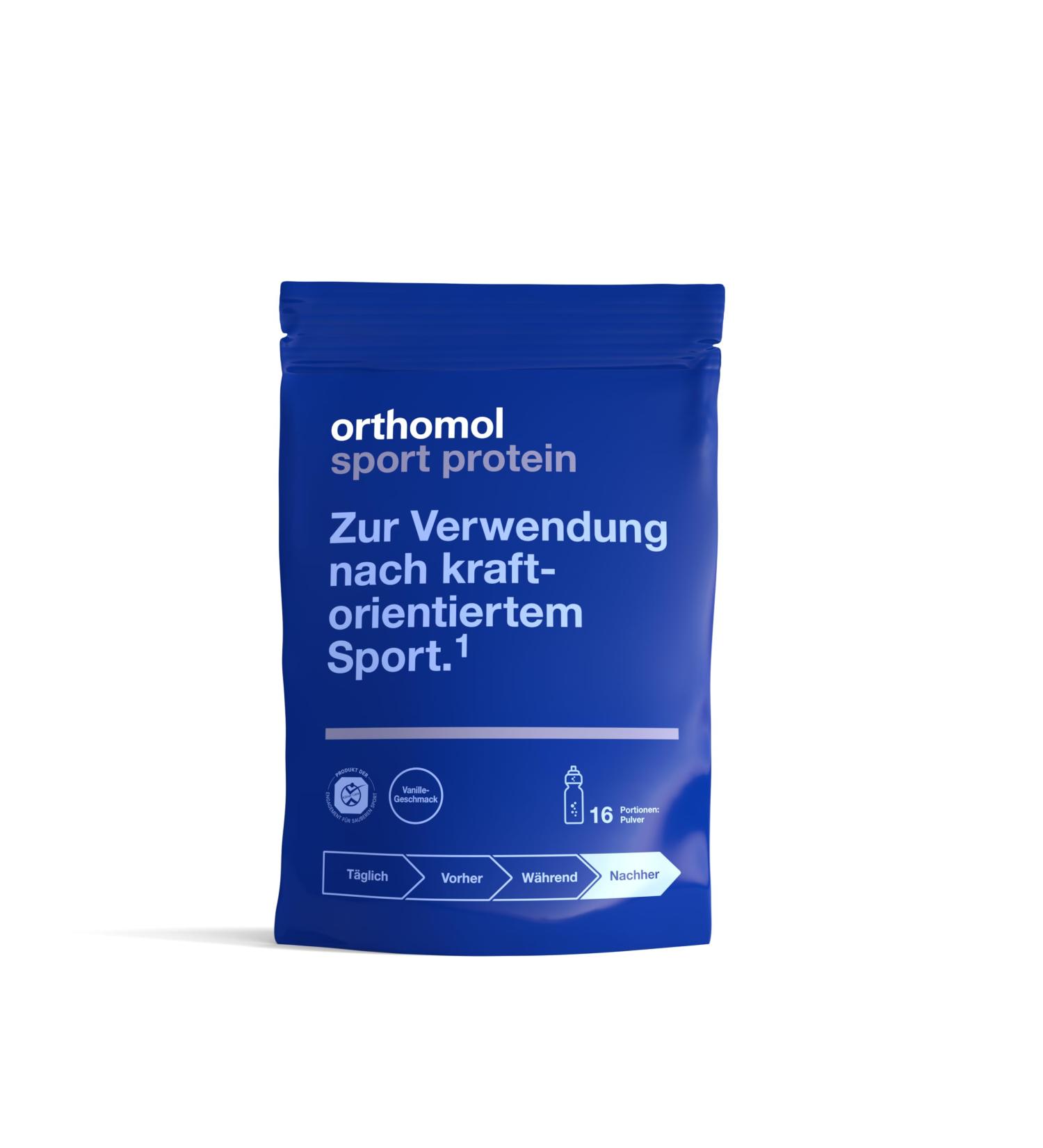 Orthomol Sport Protein Powder - Regeneration & Recovery for Strength Training | Creatine & BCAAs - Vanilla Flavor - 16 Servings per Box - Buy Online on GoSupps.com
