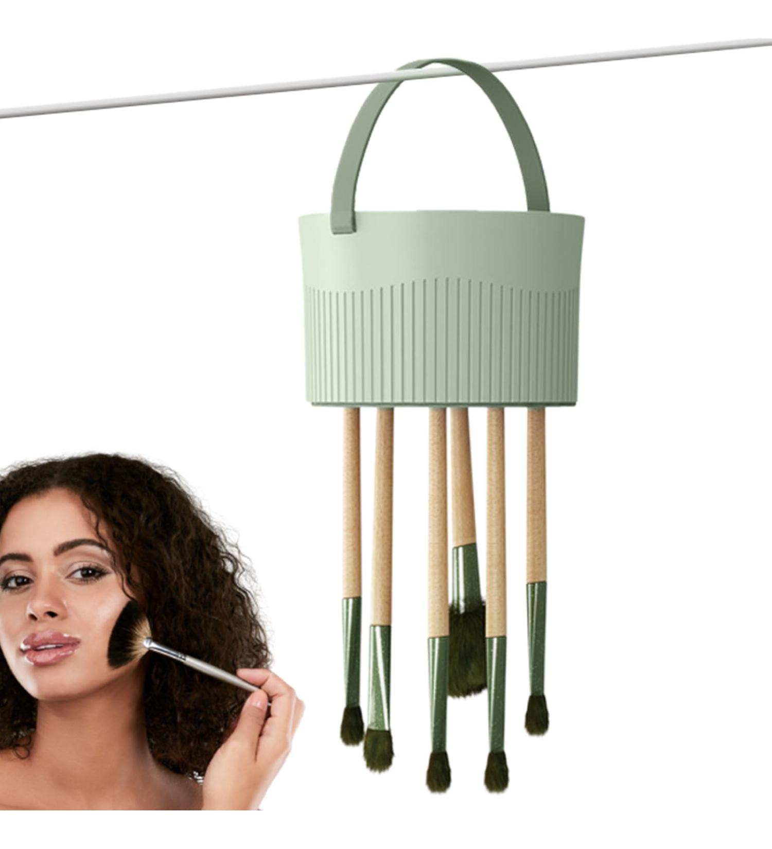 Make Up Sponge Cleaner 3 In 1 Silicone Makeup Cleaning Bowl | Multifunctional Cosmetic Brush Cleaner with Handle Brush Drying Rack for Makeup Sponge Puff Brush Hudhowks Green - Buy Online on GoSupps.com