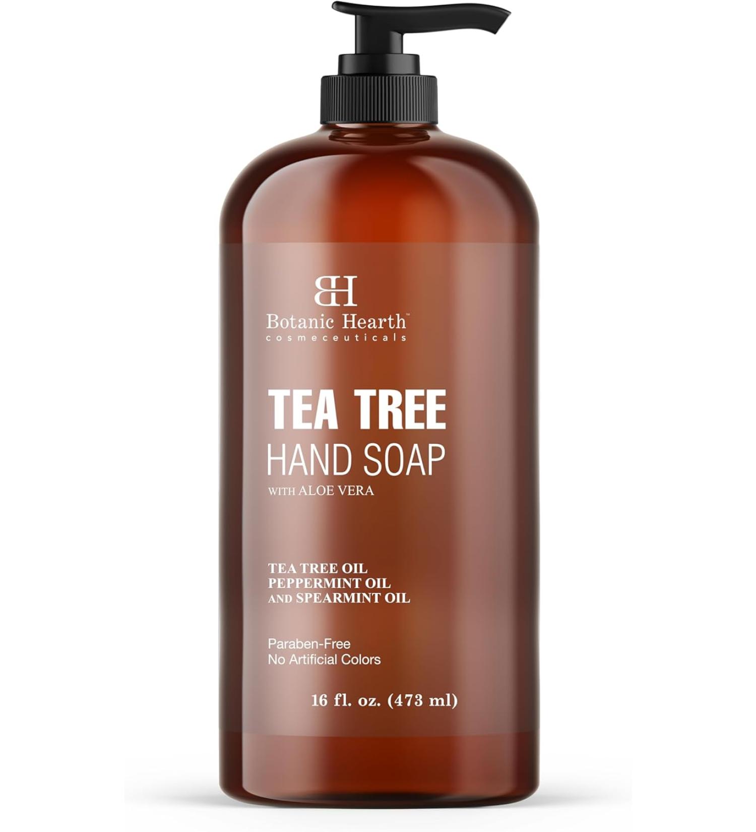 Botanic Hearth Tea Tree Hand Soap - Sulfate Free Formula with Aloe Vera & Tea Tree Oil - 16 fl oz - Buy Online on GoSupps.com