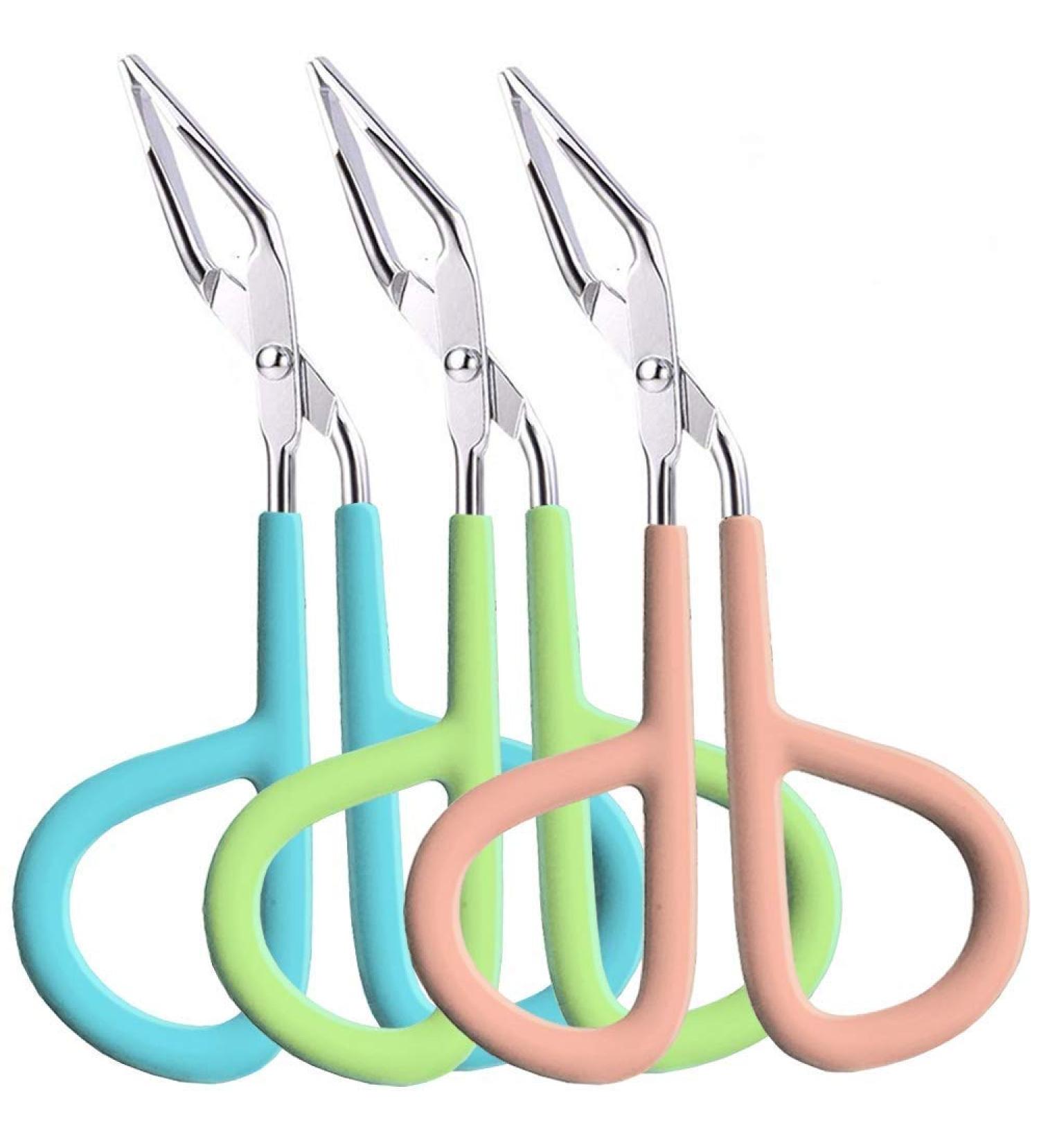 Eyebrow Tweezers 3 Pack Stainless Steel Scissors Handle Tweezers Clip Eyebrow Remover Brow Shape Grooming Tools (3 Pcs Mixing) - Buy Online on GoSupps.com