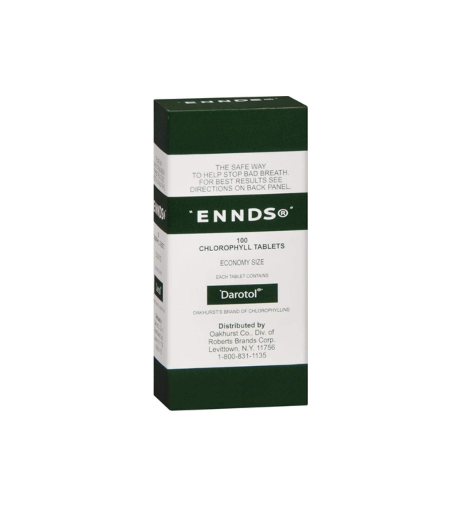 Ennds Tabs Bad Breath Remedy Chlorophyll Tablets 100 Count