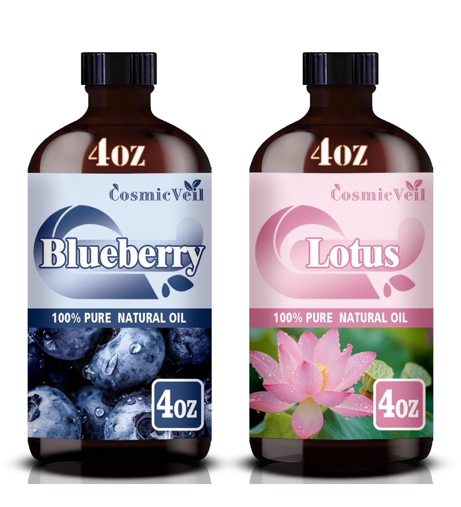Blueberry Essential Oil and Lotus Essential Oil 4 Fl Oz (120Ml) Fragrance Oil for Aroma Diffuser Humidifier Home Fragrance Spa Cleaning Body Care Massage Yoga DIY Candle - Buy Online on GoSupps.com