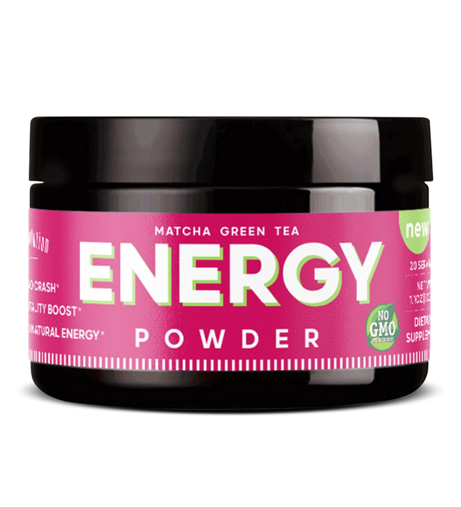 Energy Powder with Natural Caffeine | Focus & Brain Boost Nootropic | No Sugar No Crash | Matcha Guarana L-Theanine | Plant-Based Energy (20 Servings - Buy Online on GoSupps.com