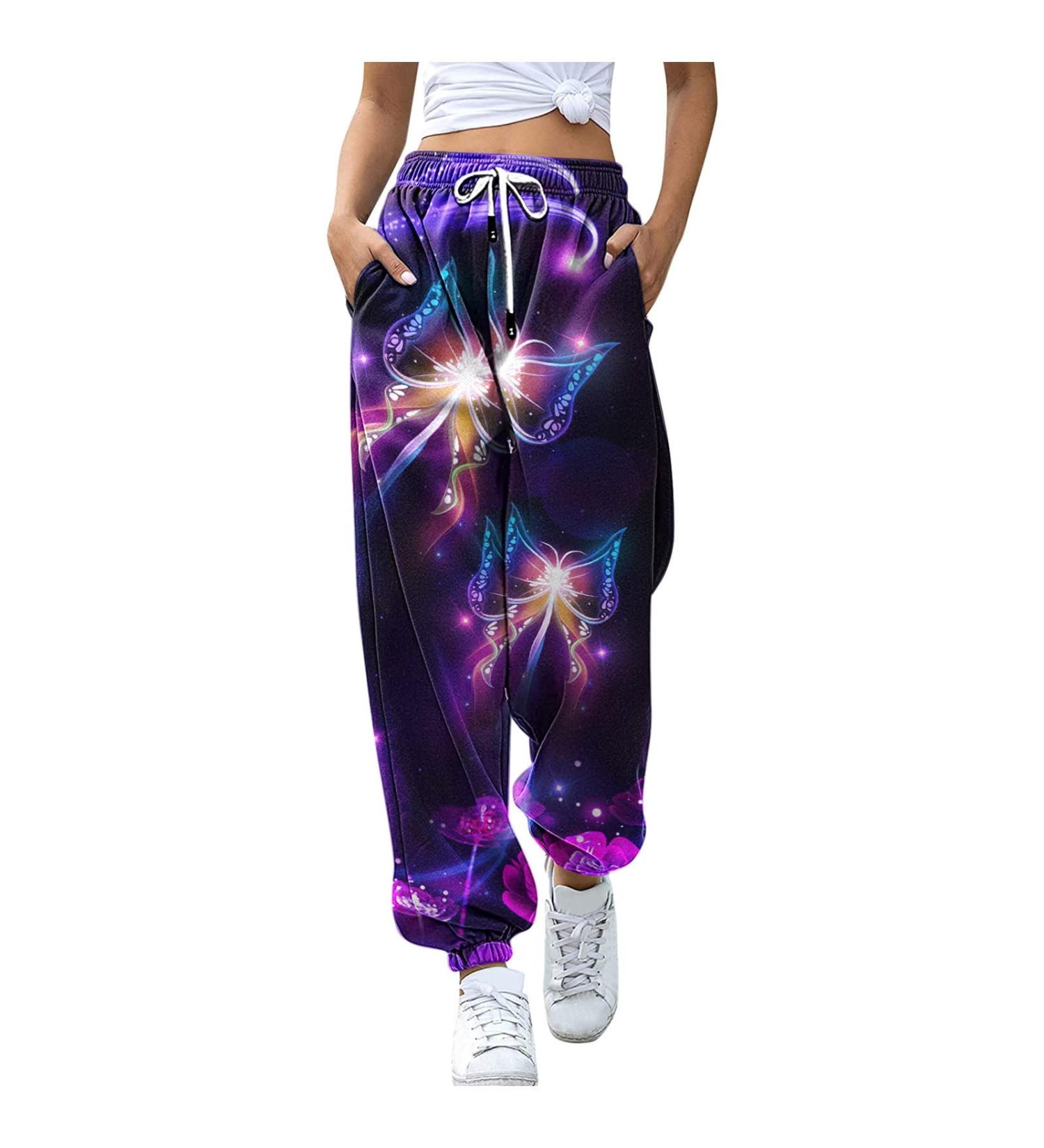 Womens Comfy Gym Sports Joggers Sweatpant Loose Elasticated Trouser Causal Athletic Workout Track Sweat Jog Pants Jogging Bottoms Lounge Wear XXL 310-djufh-purple-a - Buy Online on GoSupps.com