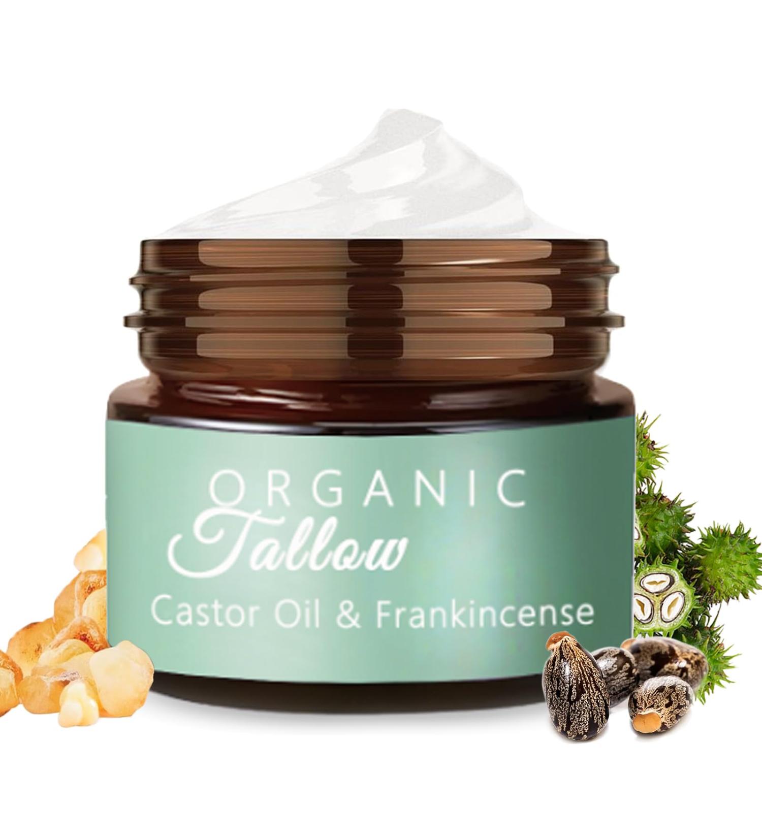Vbolre Grass Fed Beef Tallow with Frankincense Oil and Castor Oil Organic Grass Fed Beef Tallow for Skin Whipped Beef Tallow Frankincense Oil Castor Oil for Skin Face Body Moisturizer (1) - Buy Online on GoSupps.com