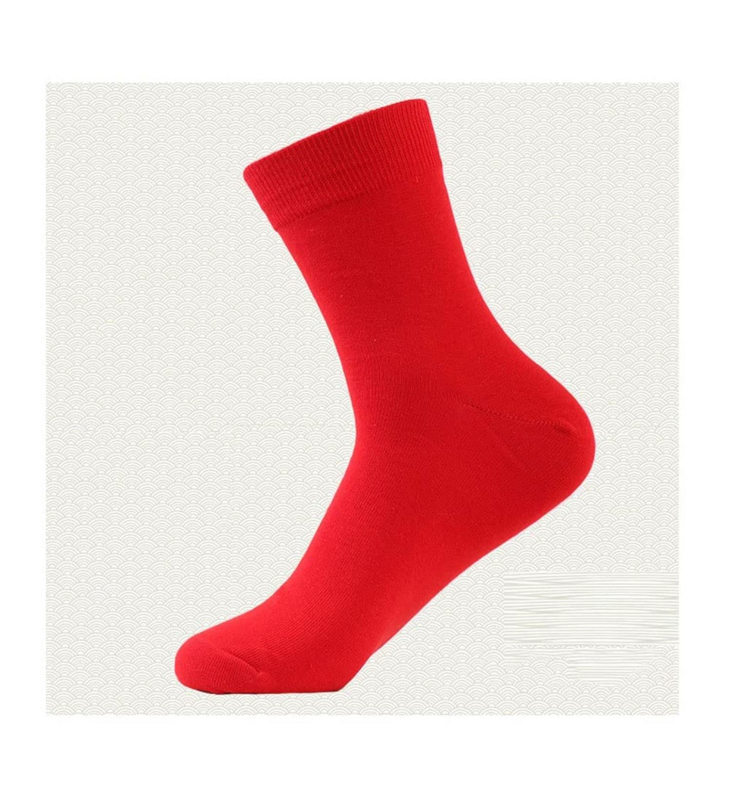 Chinese New Year Man Red Socks 2022 | Zodiac Embroidered Comfortable Breathable 4 Pairs | Size 39-44 Red-4 - Buy Online on GoSupps.com