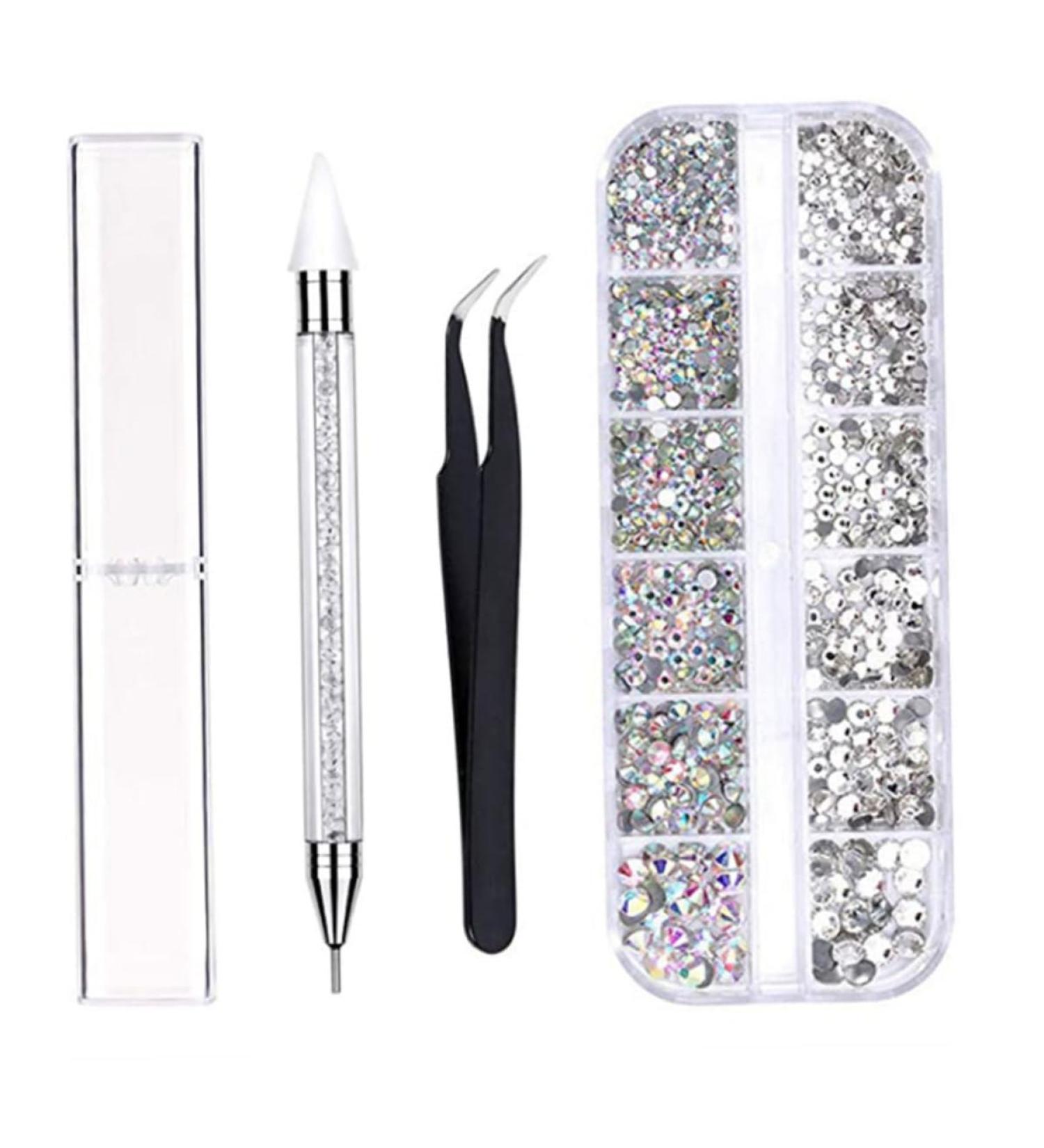 Nail Art Rhinestones Decorations Picking Pen Dotting Pen Nails Tweezer for Girls DIY Nail Art Designs Manicure Decoration Nail Rhinestones - Buy Online on GoSupps.com
