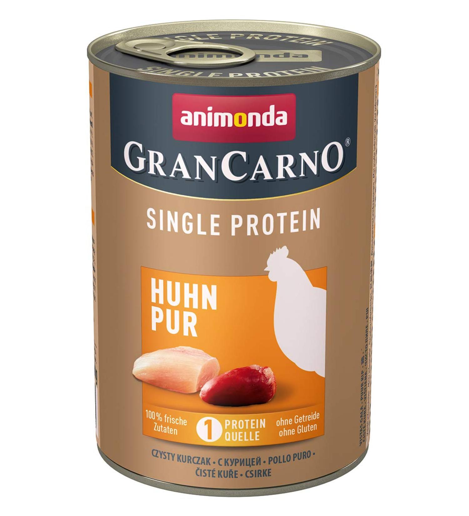 animonda Gran Carno adult Superfoods dog food wet food for adult dogs pure chicken 6 x 400 g Pure chicken 400 g (pack of 6)