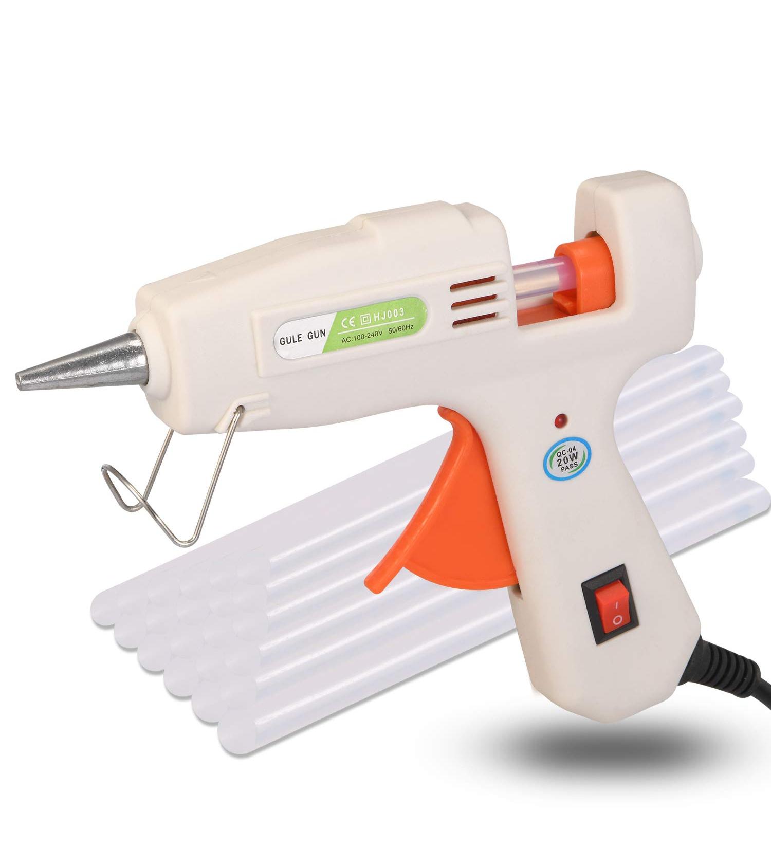 Mini Hot Glue Gun Kit with 30 Glue Sticks - 20W, Heating up Quickly for DIY Crafts and Home Repairs (White) - Buy Online on GoSupps.com