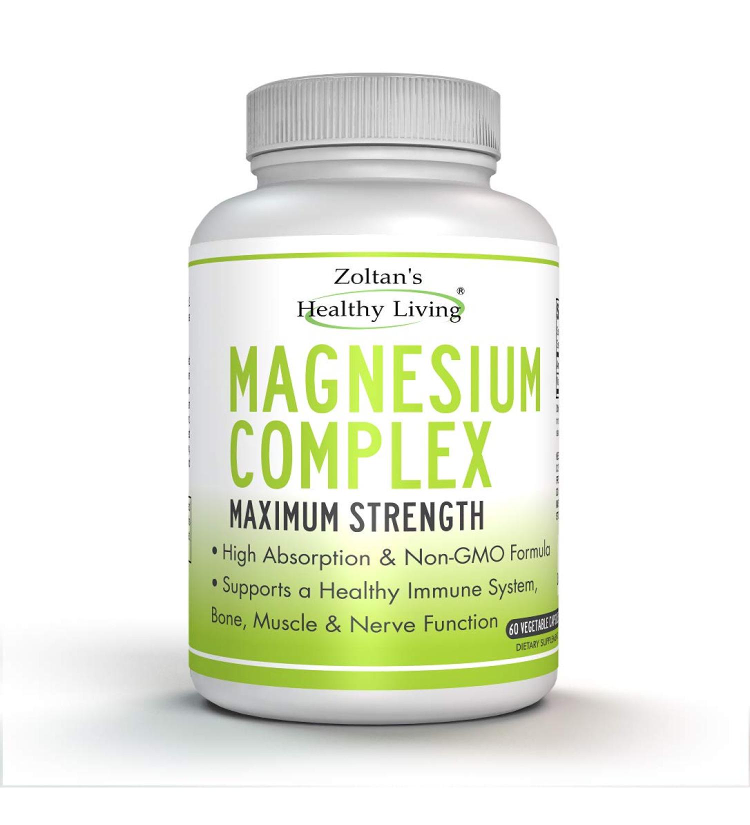 Zoltan's Healthy Living Magnesium Complex 500mg Citrate/Oxide | 60 Vegetable Capsules, High Absorption & Maximum Strength Formula | Non-GMO & Premium Quality - Buy Online on GoSupps.com