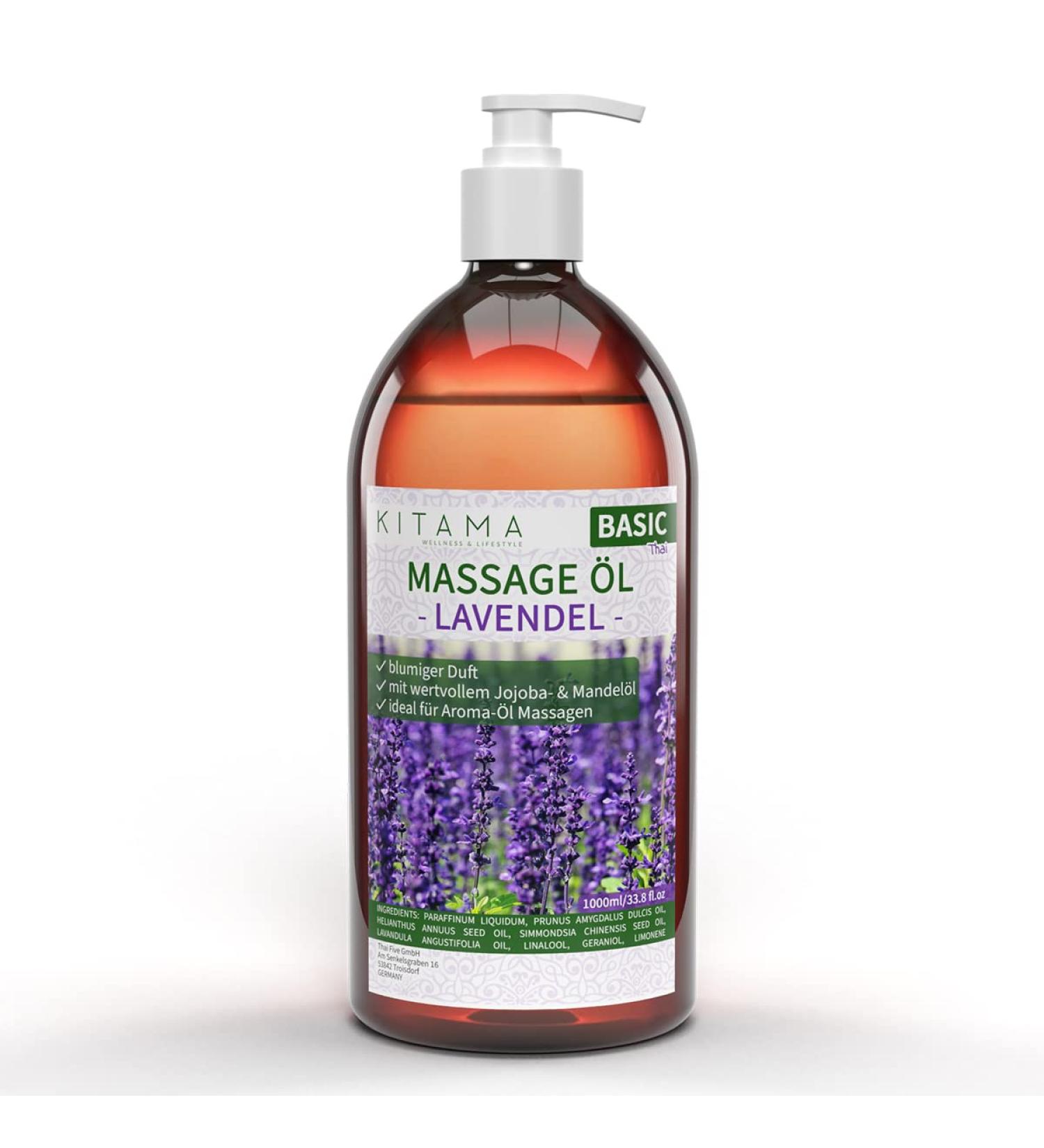 KitaMa Lavender Massage Oil - 1000ml Aroma Body & Care Oil for Relaxation | Nourishing Massage Oil - Buy Online on GoSupps.com