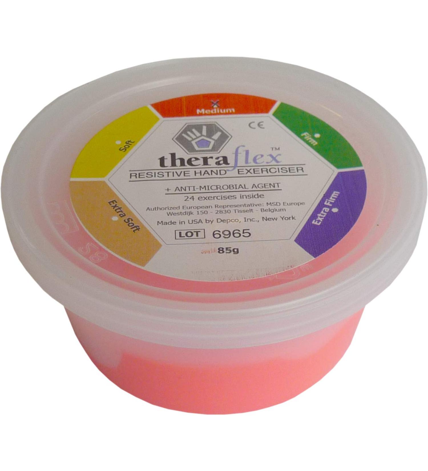 Theraflex Antimikrobielle Hand bungsknete 85gms Red - Medium