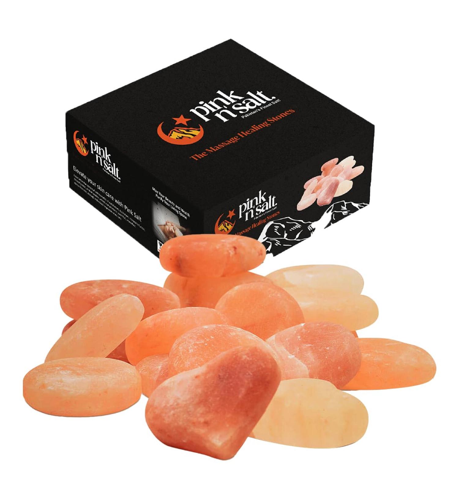 Himalayan Salt Massage Stones Set - Hand-Carved Pink Crystal Stones for Therapy Relaxation & Deodorant - Buy Online on GoSupps.com