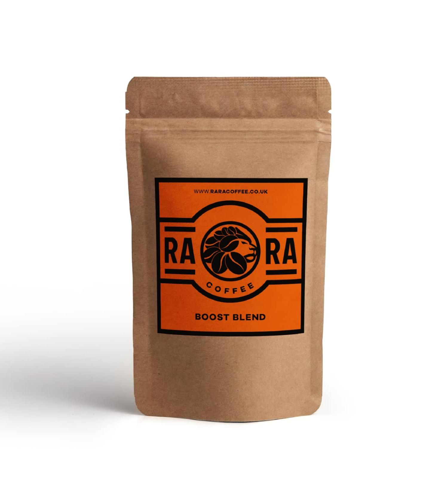 RARA BOOST Mushroom Coffee (200g) - Instant Full Roast Arabica Coffee with Chaga Mushroom extract - Buy Online on GoSupps.com