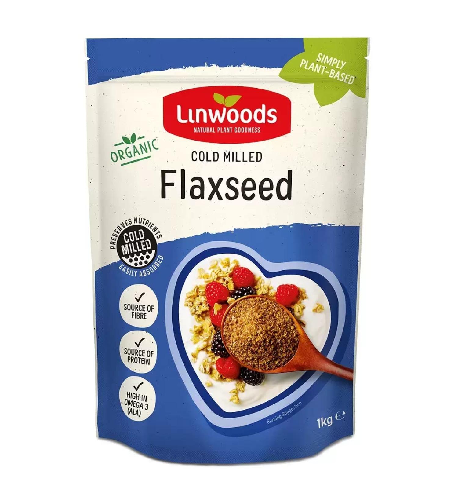 Linwoods Organic Gluten-Free Flaxseed Bag - 1kg High Protein Superfood for Weight Watchers Breakfast - Topline Card Included - Buy Online on GoSupps.com
