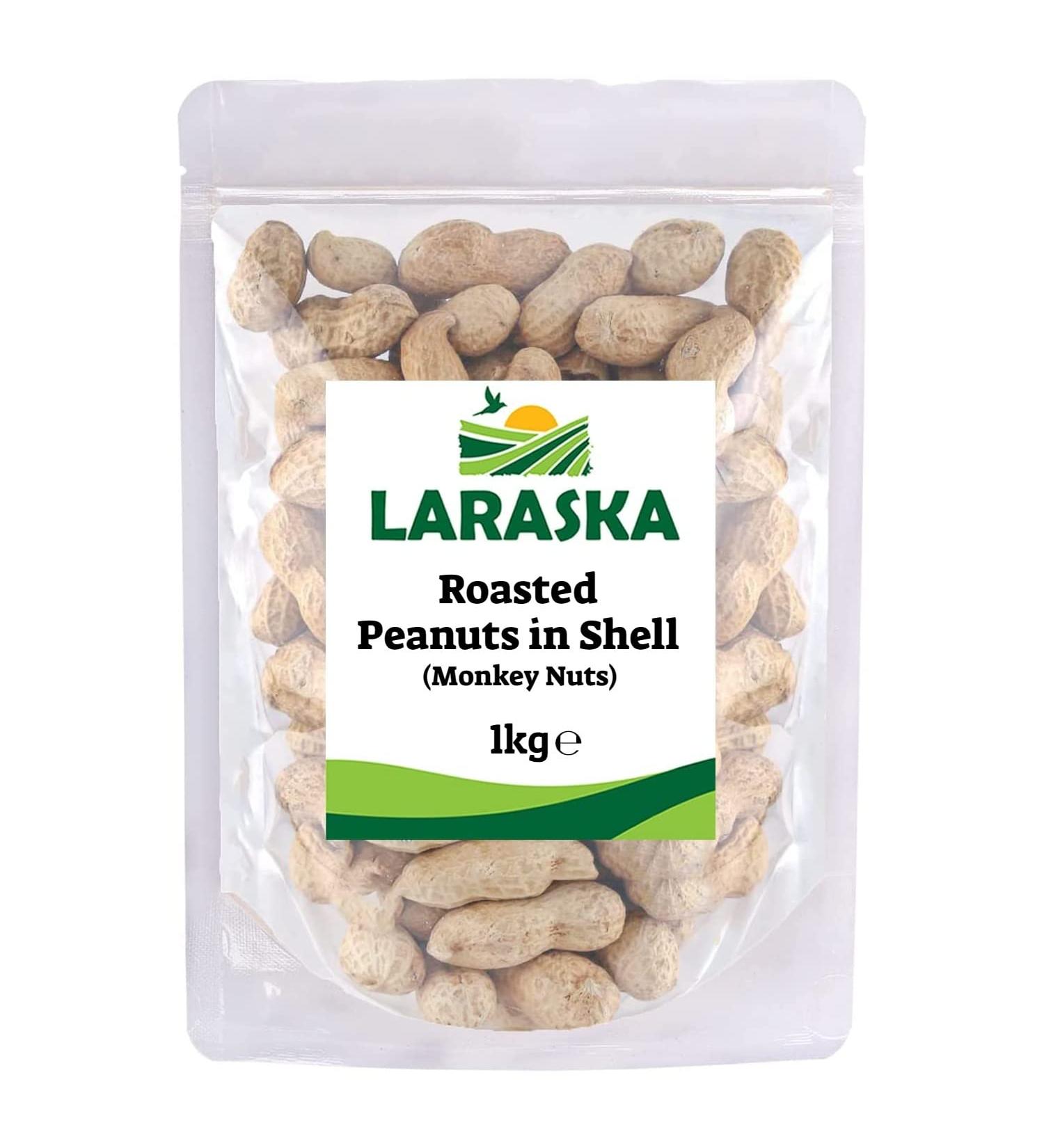Roasted Peanuts in Shell (Monkey Nuts) 1kg - Moreish Source of Protein and Minerals Vegan Premium Quality
