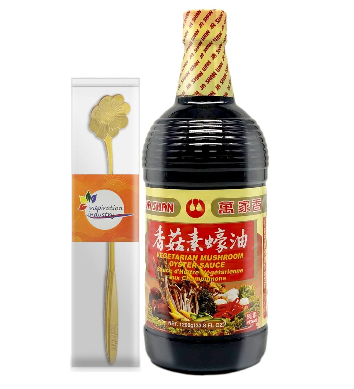 Wan Ja Shan Vegetarian Mushroom Oyster Sauce 33.8 FL Oz + Industry Coffee Spoon | Pack of 1 - Buy Online on GoSupps.com