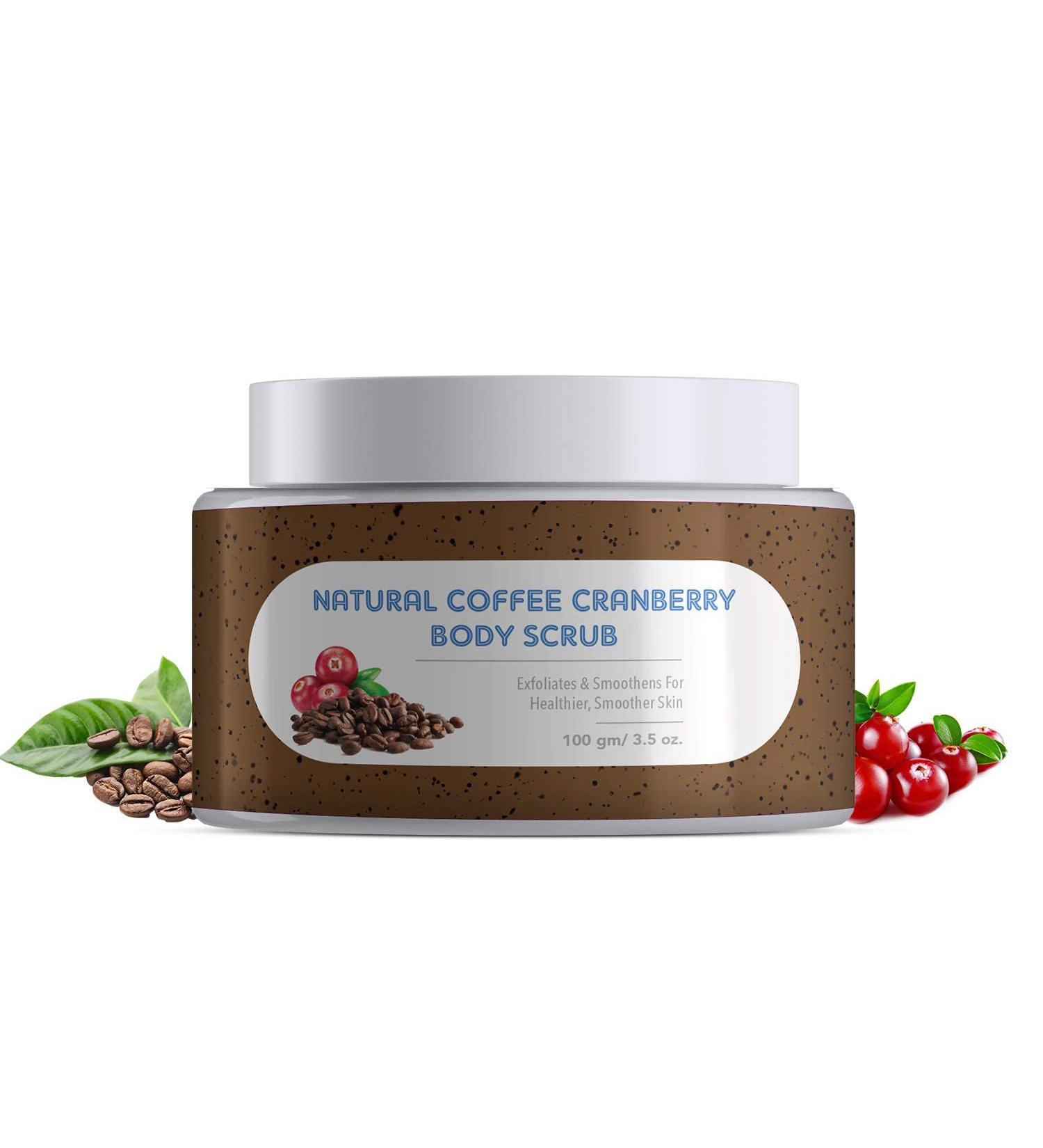 Natural Cranberry Coffee Exfoliating Body Scrub | Tan Reducing & Skin Smoothing | 100g - Ship Internationally - Buy Online on GoSupps.com