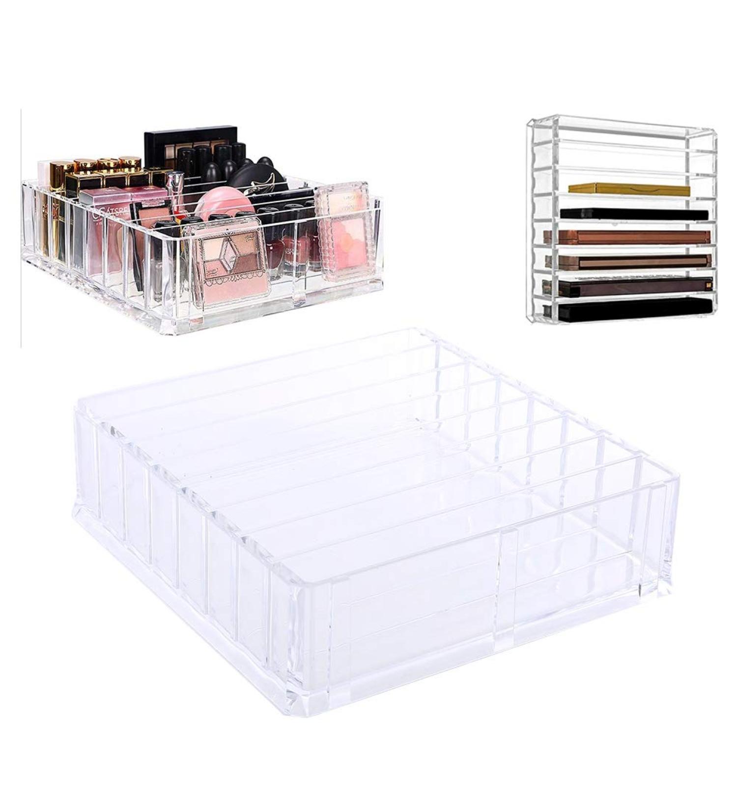 Ruiqas Acrylic Makeup Organizer - 8 Compartment Transparent Box for Lipstick & Eyeshadow - Buy Online on GoSupps.com