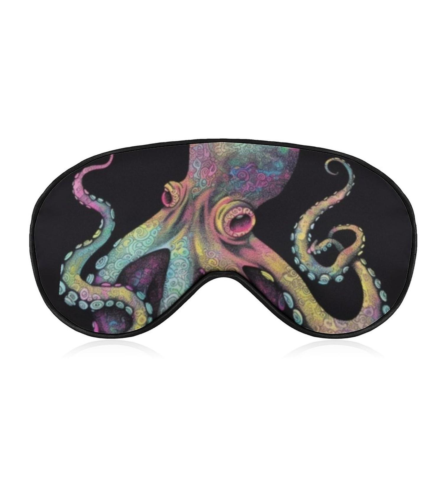 Colorful Painted Octopus Sleep Eye Mask for Women Men - Elastic Strap for Sleep Travel Nap - Buy Online on GoSupps.com