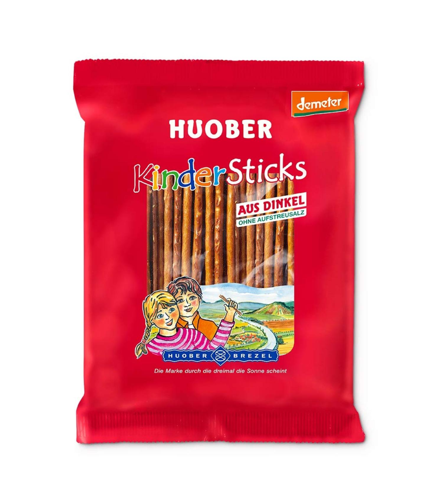 Huober Bio KinderSticks demeter spelt pretzel sticks without topping without palm fat 100 g