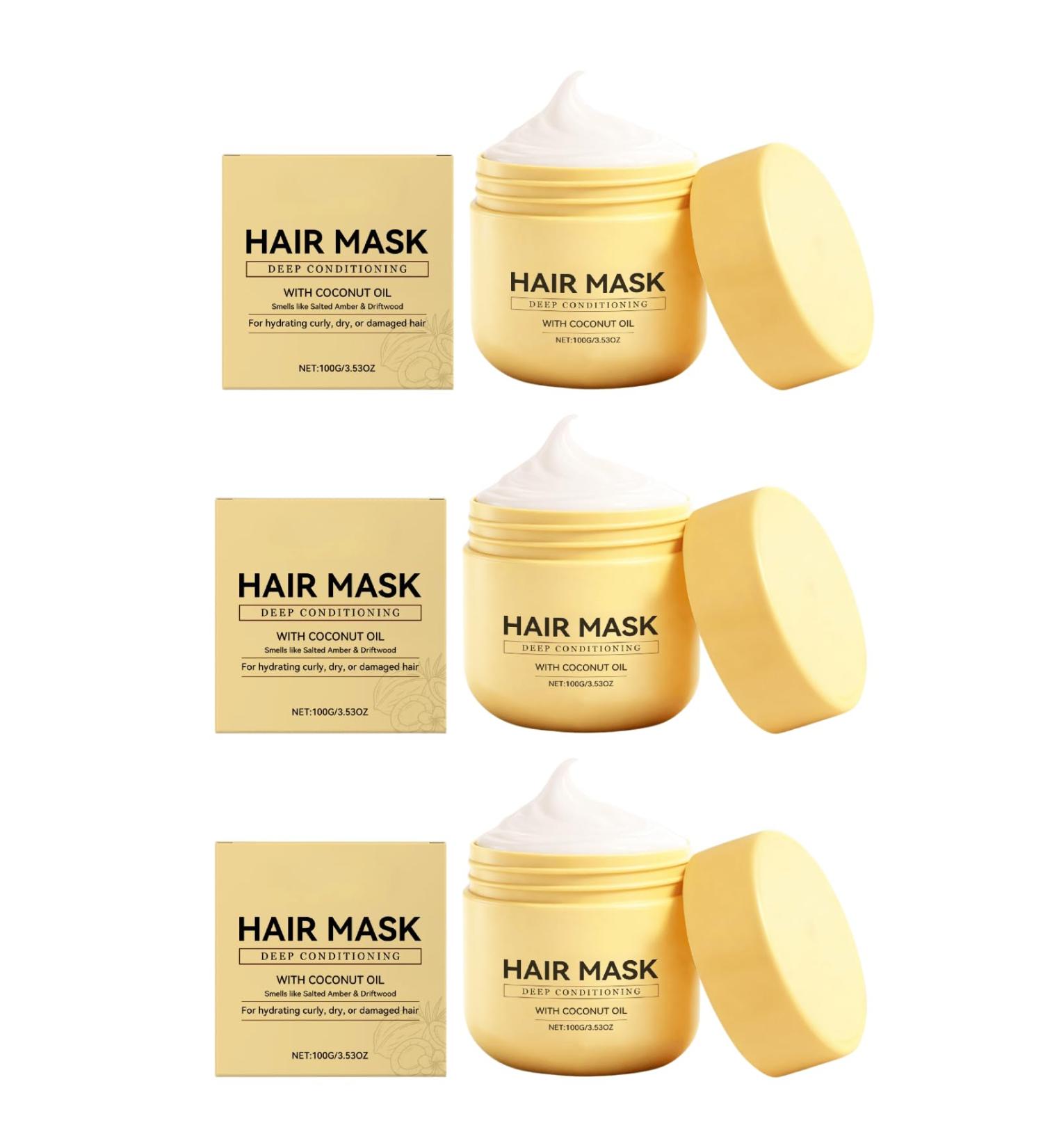 Masque capillaire l huile de noix de coco Soin intensif pour cheveux secs et ab m s r paration des pointes fourchues renforce les racines et r duit la chute des cheveux (3pcs) - Buy Online on GoSupps.com