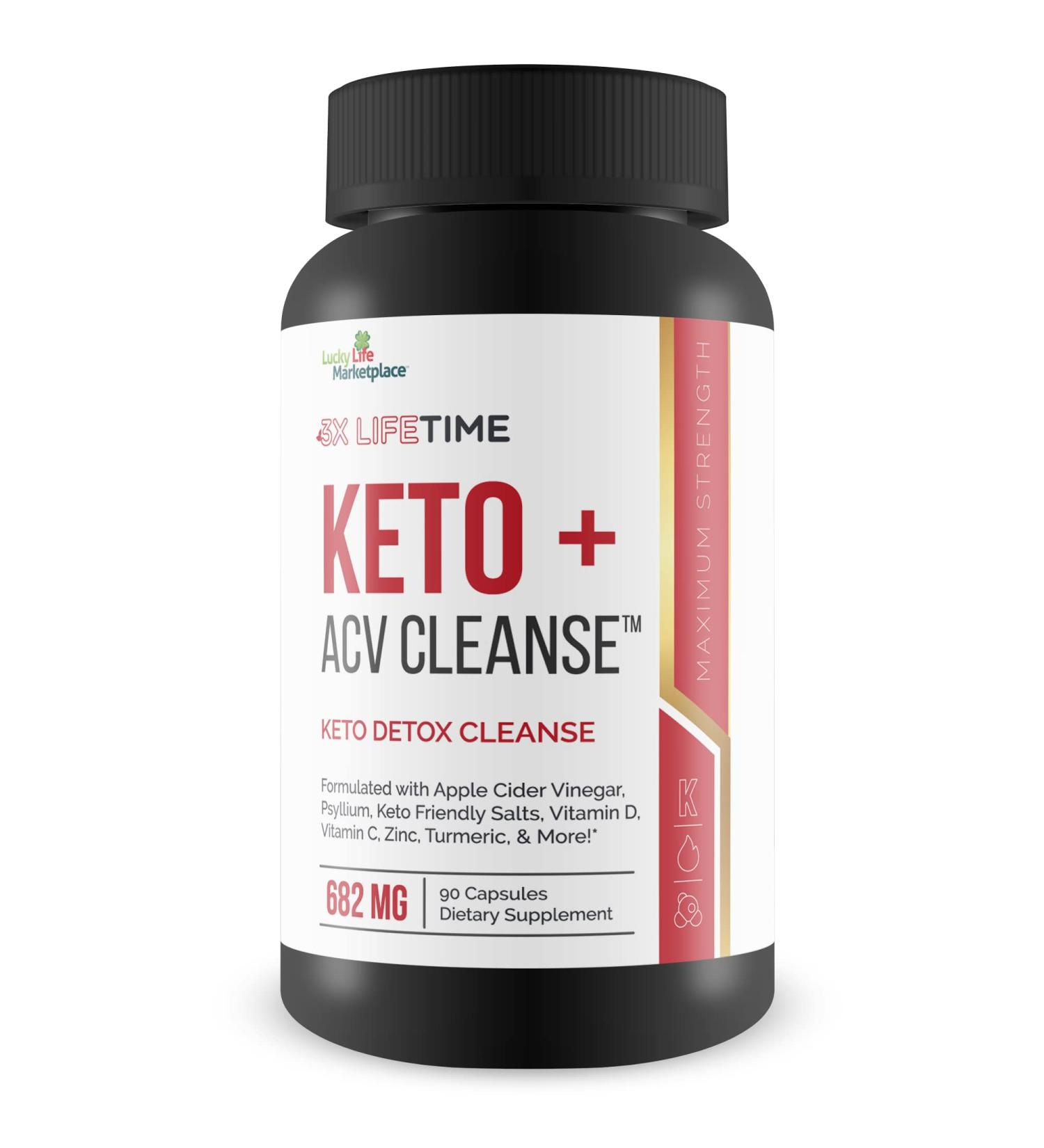 3X Lifetime Keto + ACV Cleanse - Full Body Keto Detox Cleanse - 90 Day Supply for Belly Bloat Reduction - With Psyllium Digestive Support for Energy & Focus - Keto Detox Cleanser - Buy Online on GoSupps.com