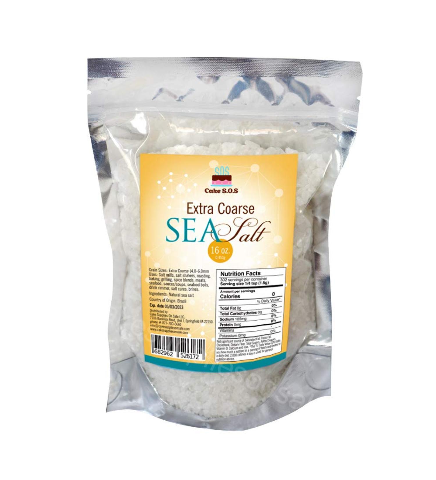 Extra Coarse Sea Salt - 1 lb. Bag for Food Seasoning and Cooking - Buy Online on GoSupps.com