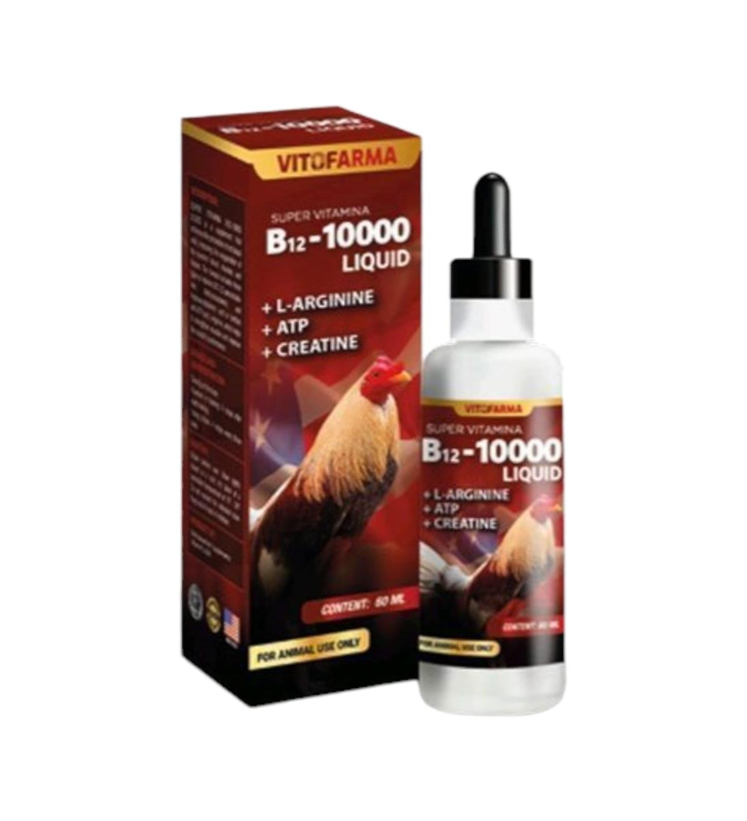 VITOFARMA B-12 10000 Oral Liquid Supplements Roosters Chickens Poultry Vitamins Natural Product - 60 ml Health Support for Roosters