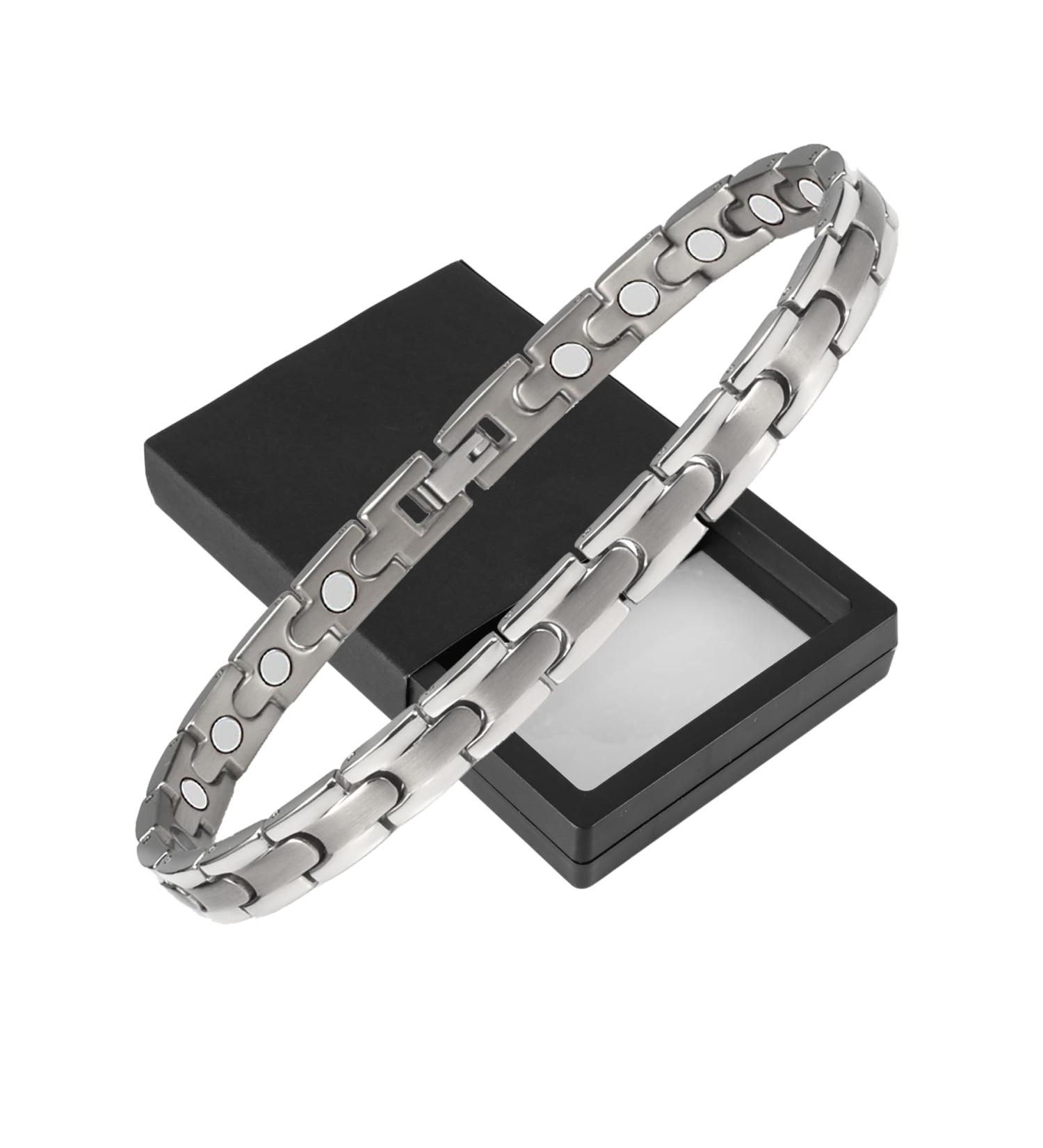 YINOX Magnetic Anklet | Pure Titanium | 23 Magnets | 24 cm | Perfect Gift for Men & Women - International Shipping - Buy Online on GoSupps.com