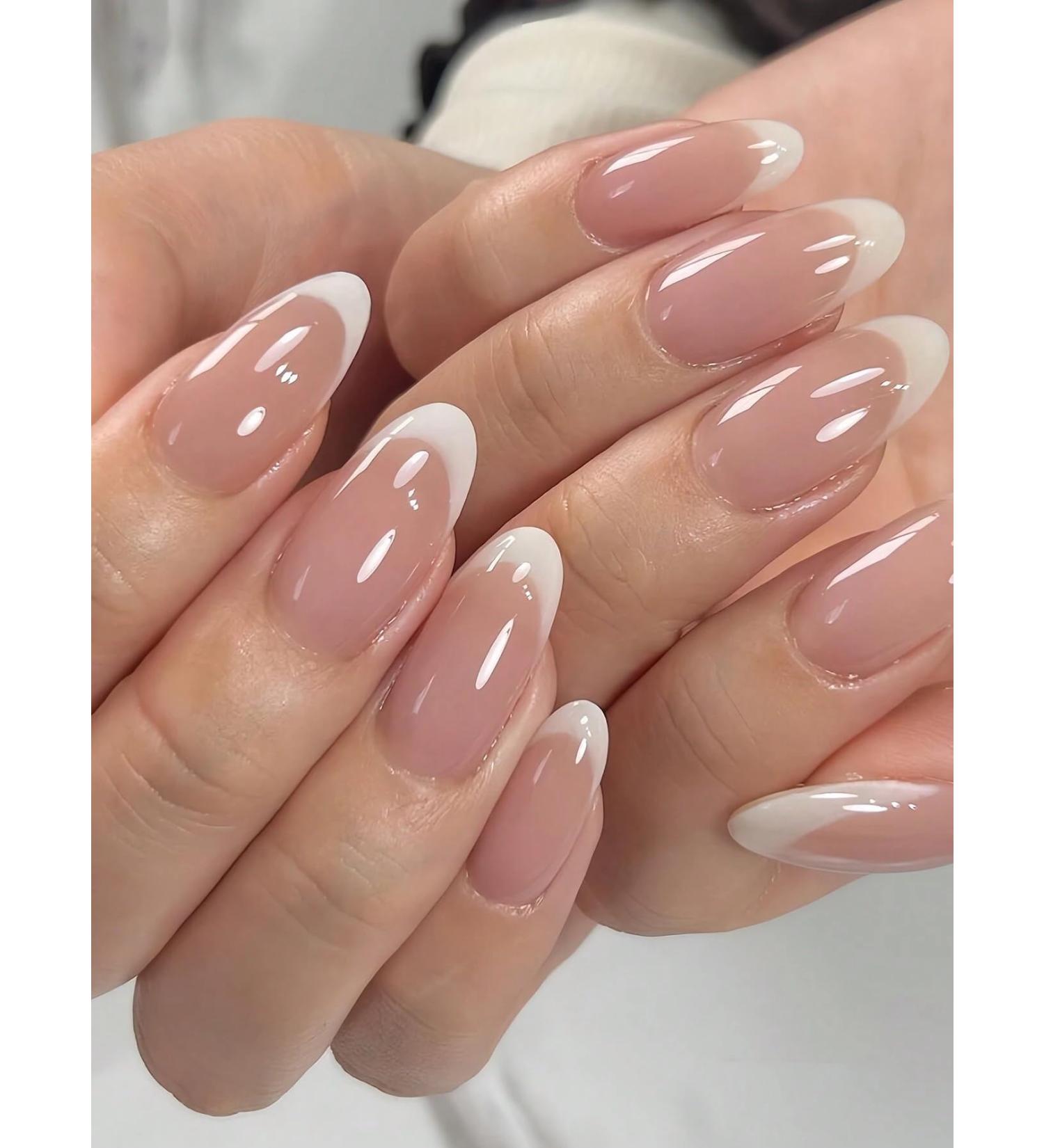 24pcs Minimalist French Nail Ombre Light Pink Nail Premium Press on Nails Gel Fake Nails Handmade Press-on Nails Fake Nails For Women Girl - Buy Online on GoSupps.com