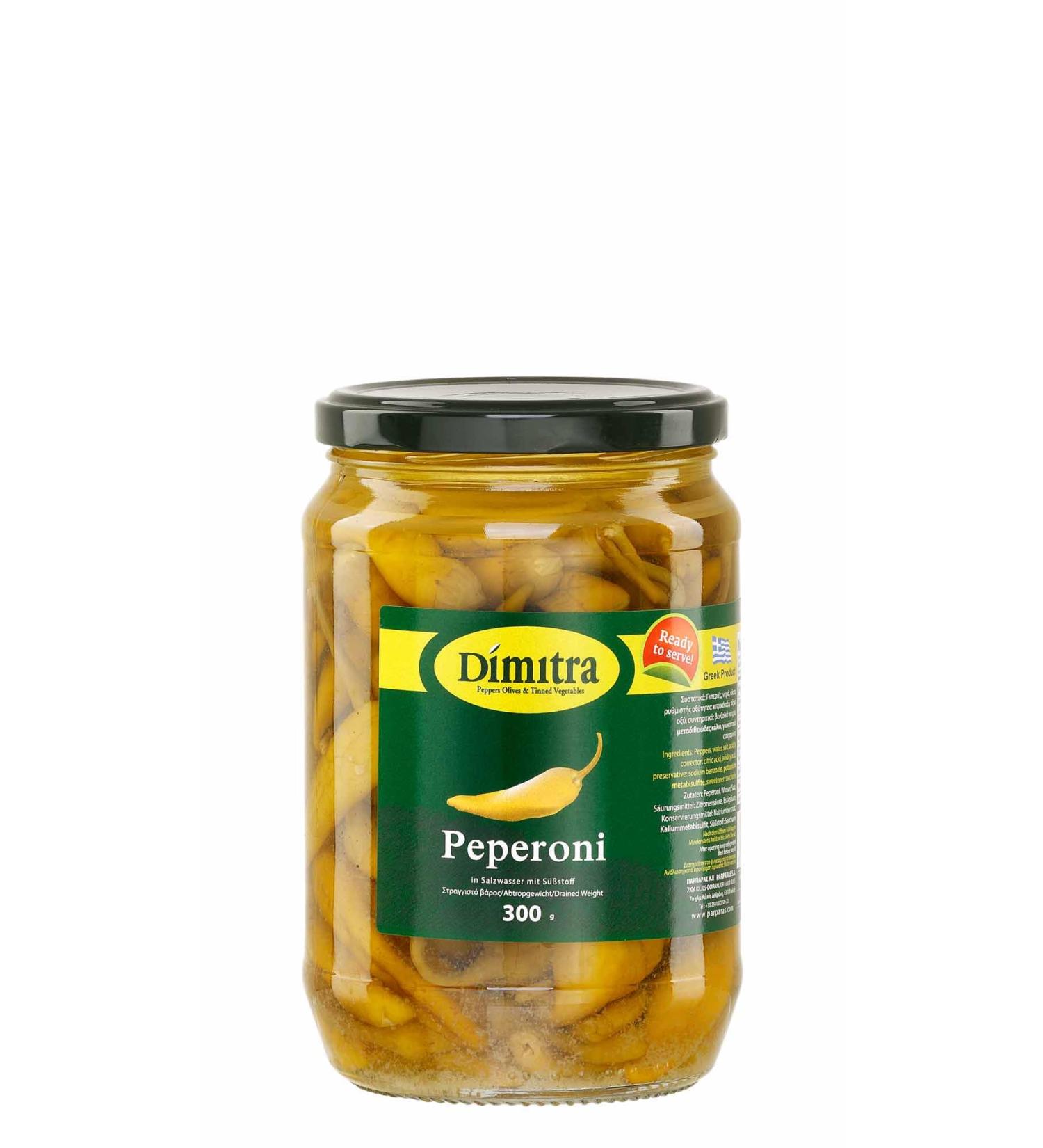 Mild peppers 300g glass Dimitra Pepperoni from Greece - Greek mild peppers