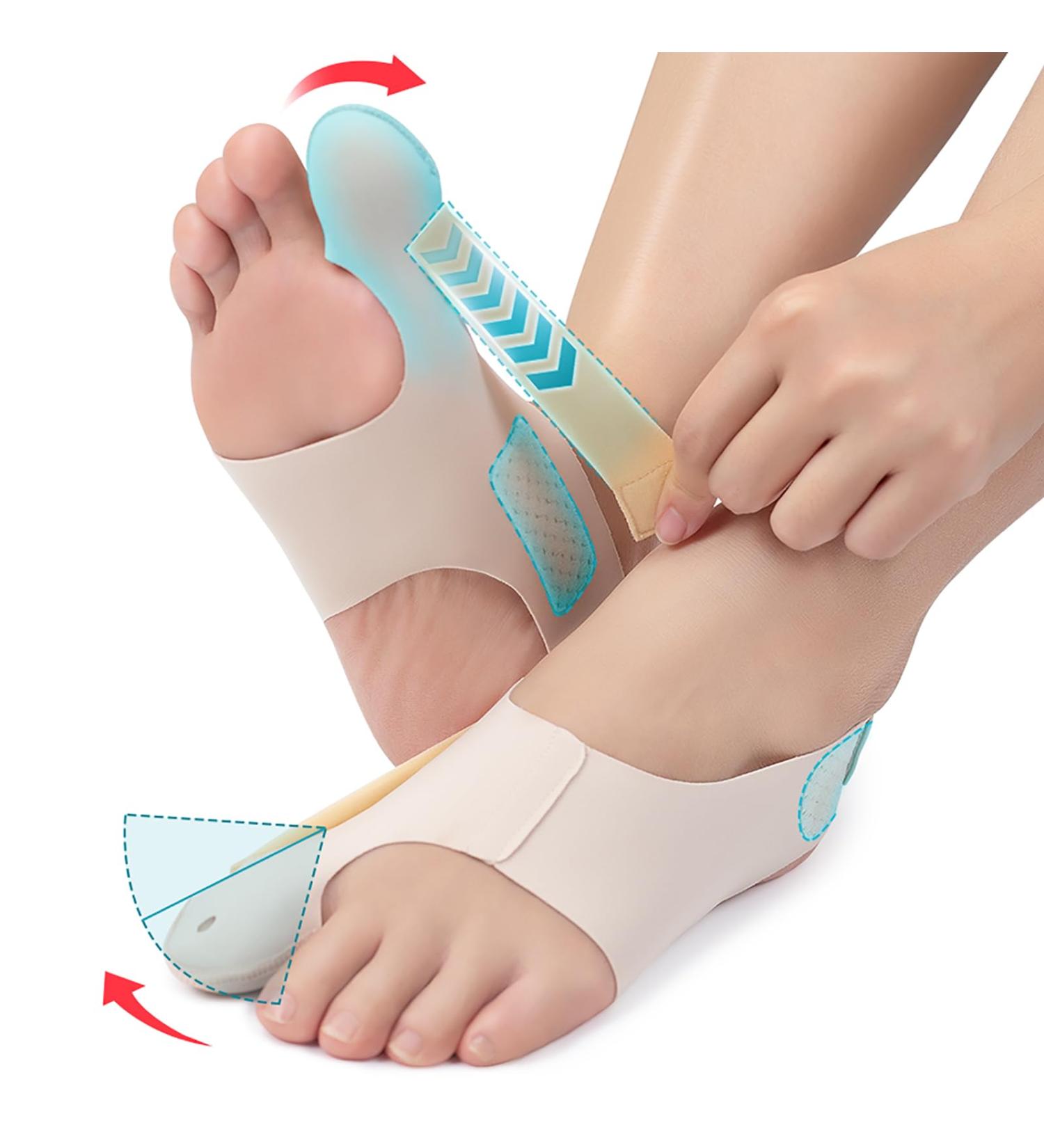 Tech Love Hallux Valgus Socks Women's Bunion Relief Toe Separator with Non-Slip Heel Strap | Size L | Yoga Fabric | International Shipping - Buy Online on GoSupps.com
