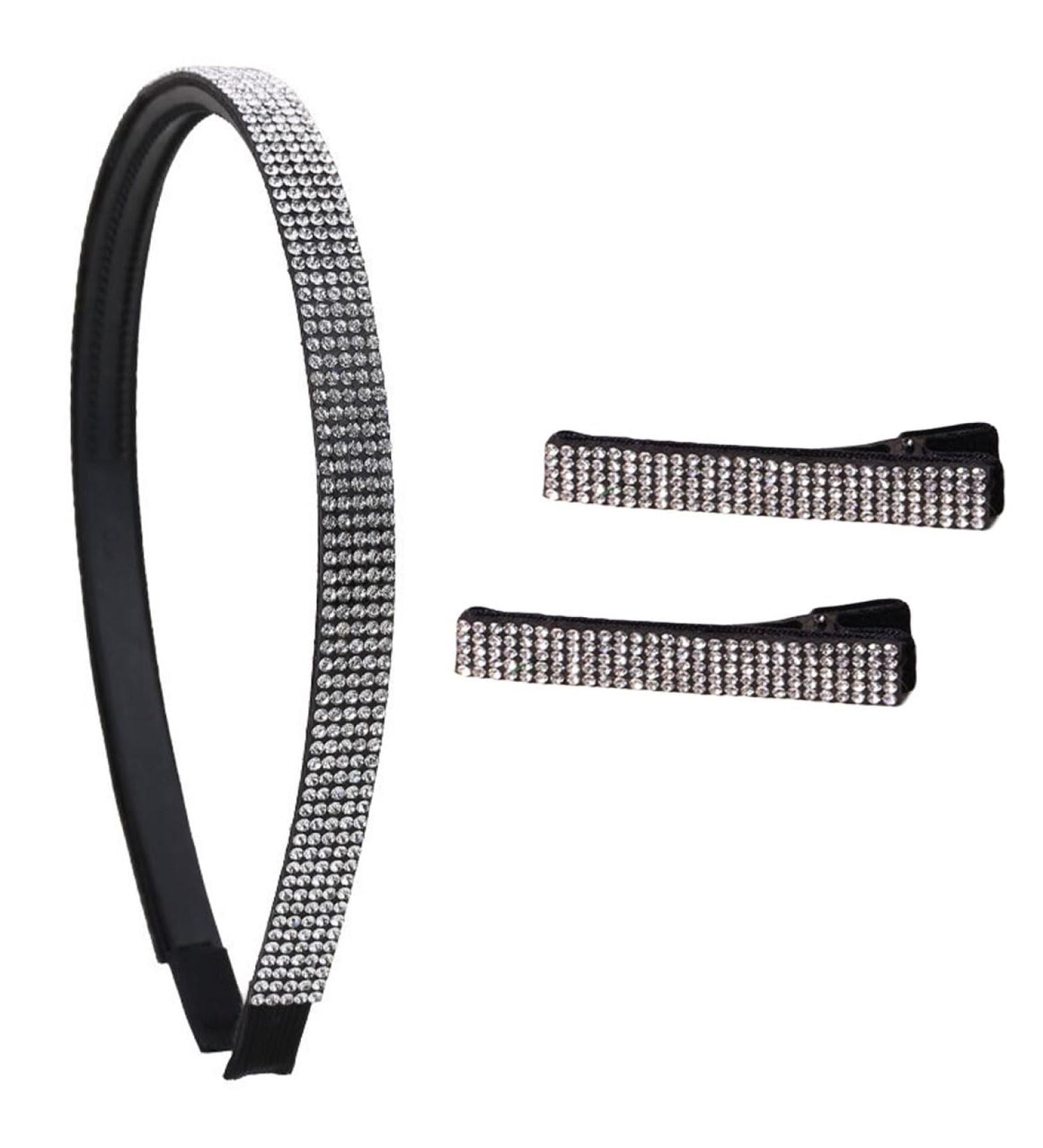 scicent Hairbands Women 3 Pieces Headwear Set 1 Rhinestone Headbands and 2 Crystal Hair Clips Fashion Non-Slip Hair Band Birthday Weddding Hair Hoop Embellished Hair Accessories - 23505 - Buy Online on GoSupps.com