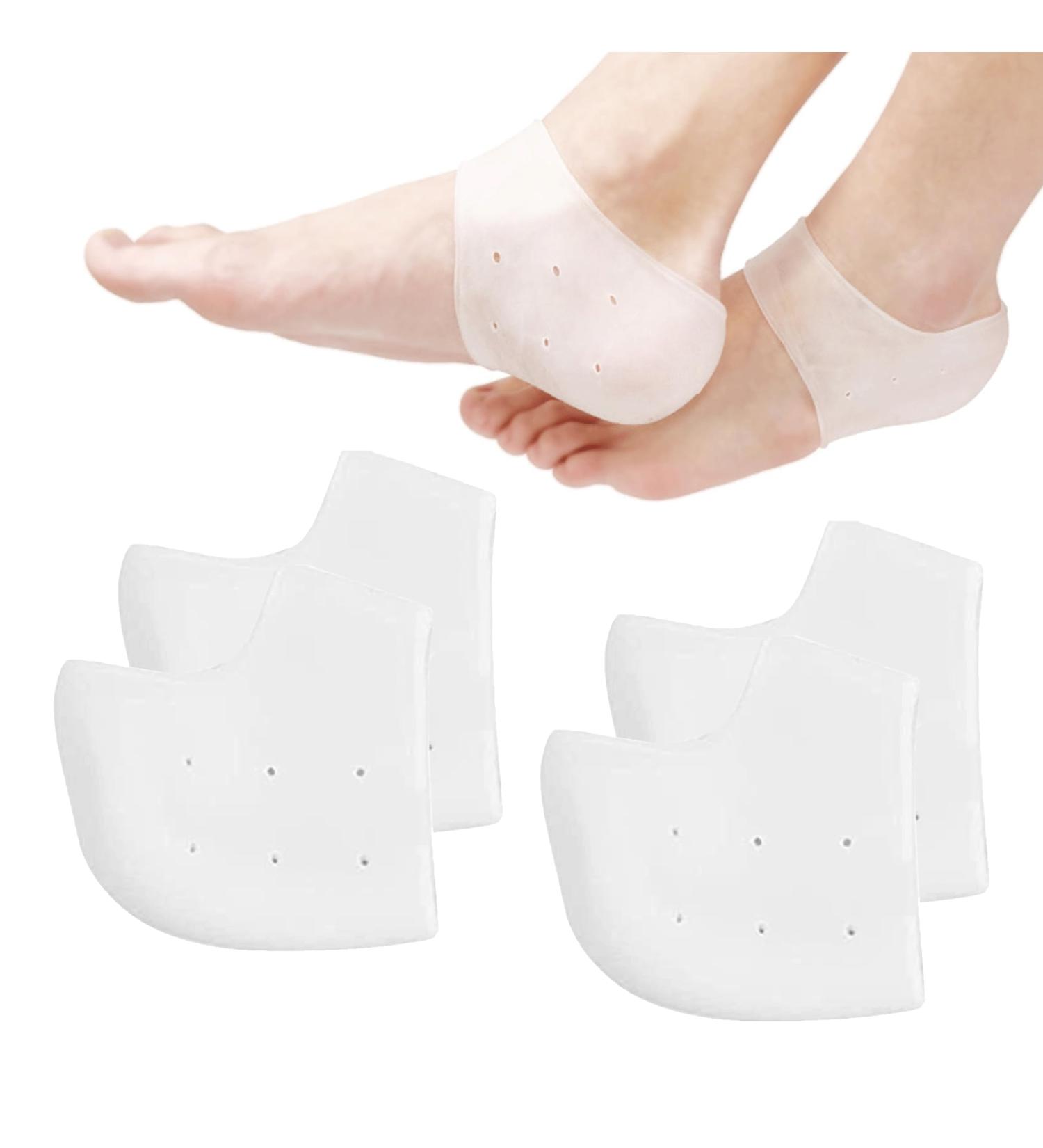 Silicone Heel Protectors - 4pcs Soft Gel Blister Prevention Cups for Plantar Fasciitis Relief - Men & Women - Buy Online on GoSupps.com
