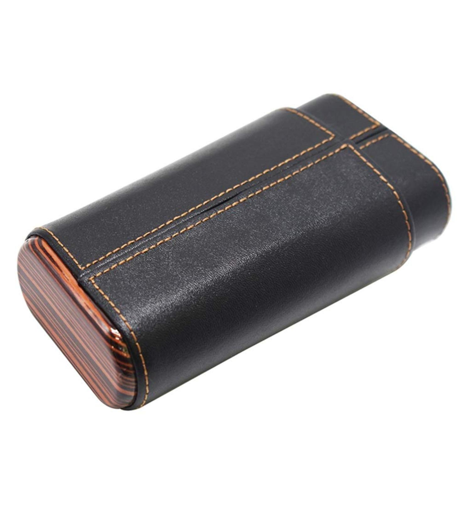 Cigar Box Humidors Barware Portable Cigar Box Three Cigar Cases Imported Cigar Box Cigar Travel Cigar Box Leather Cigar Leather Case Hand-Polished Leather Cooking & Dining 14.9*7.6*3.5cm Black - Buy Online on GoSupps.com