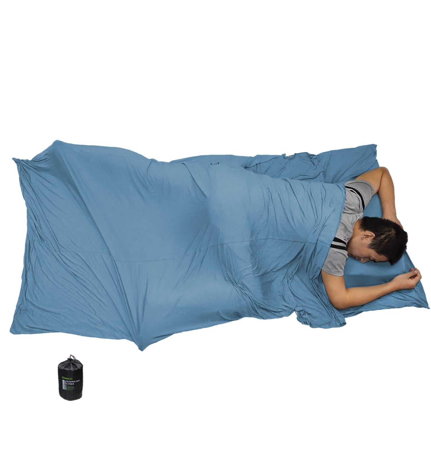 Browint Bamboo Travel Sheets for Adults - Ultralight Sleep Sack for Warm Weather Camping, Rectangular with Pillow Pocket and Mummy Hood - Cooling Sheets for Summer Travel - Buy Online on GoSupps.com