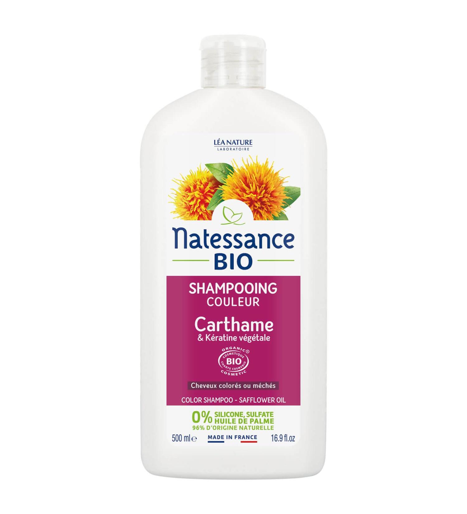 Natessance Natessance - Color Shampoo - Organic Safflower & Vegetable Keratin - Certified Organic Cosmos Organic - 100% Vegetable Bottle - 500ml