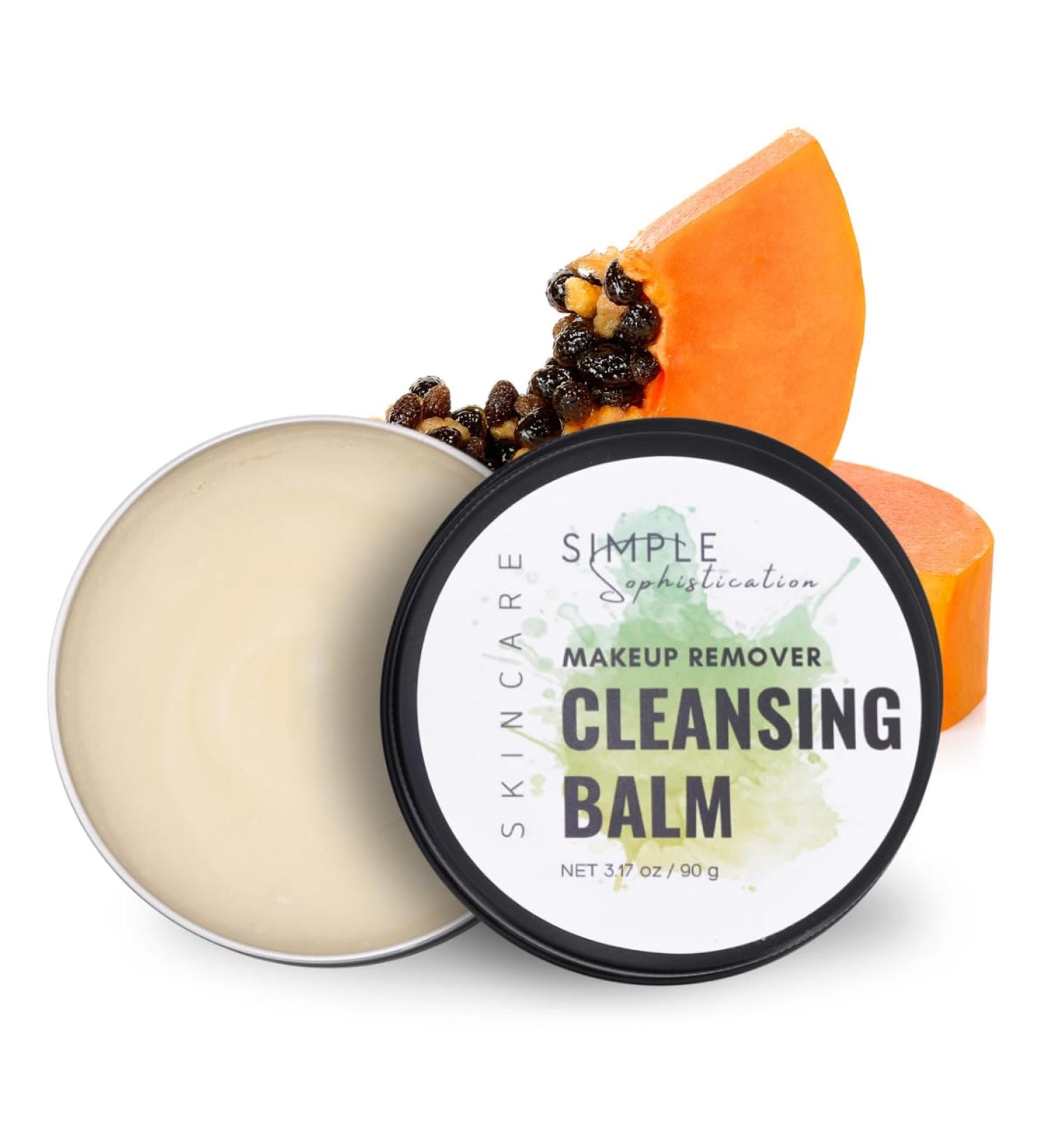 Tallow Cleansing Balm - Natural Waterproof Makeup Remover | Grass-fed Beef Tallow & Papaya Enzyme | Sulphate Free Face Cleanser for Sensitive Skin | Made in USA - 3.17 oz/90 g - Buy Online on GoSupps.com