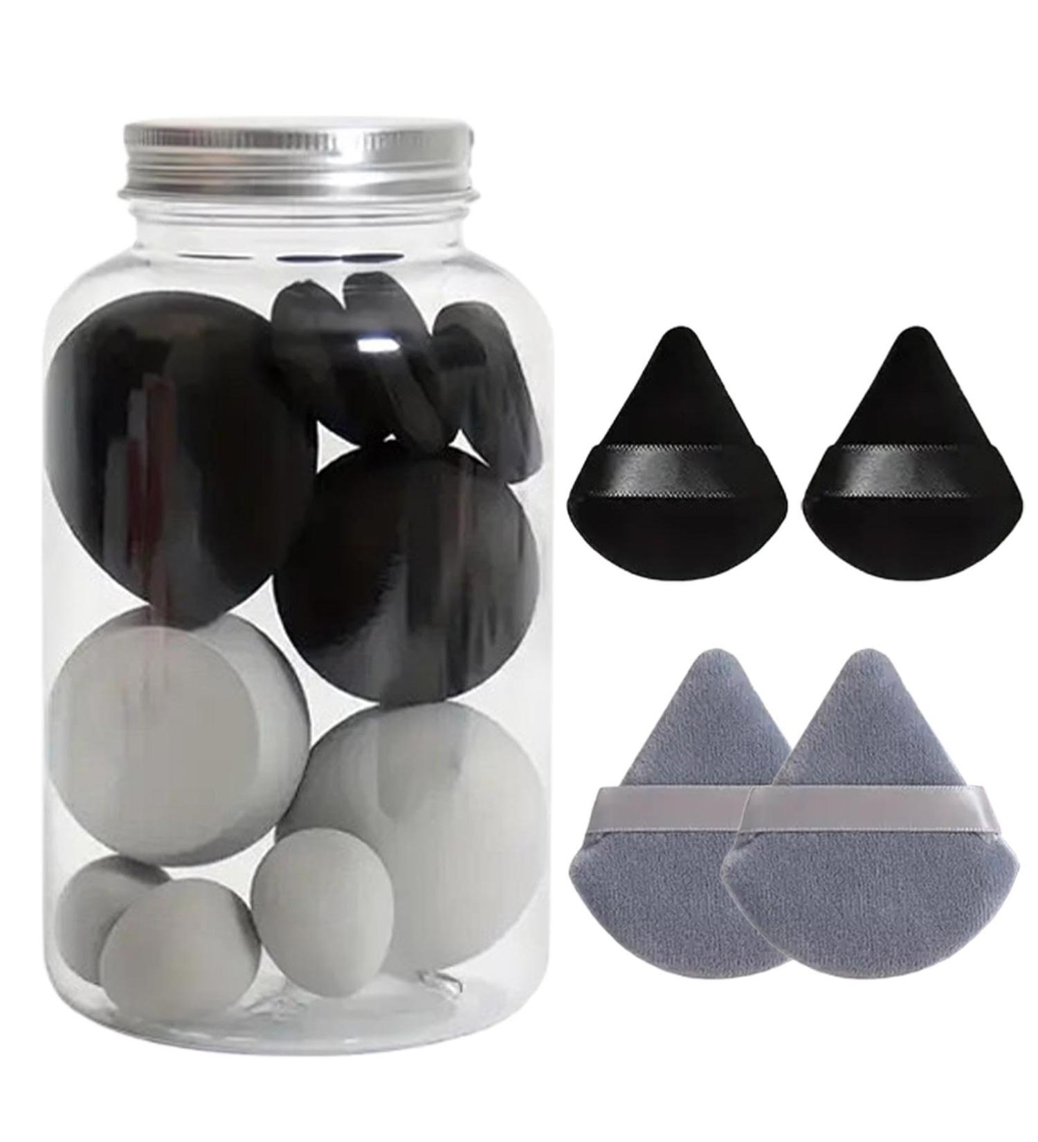 Makeup Sponge Set Soft Makeup Sponge Blender Sponges For Liquid Cream And Powder Powder Puff Long Lasting Beauty Sponge Wet & Dry Use For Women Black - Buy Online on GoSupps.com