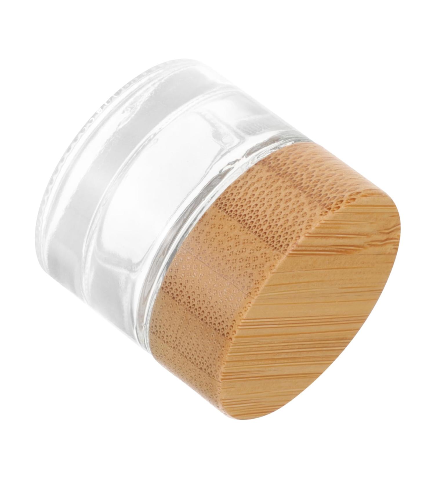 minkissy Bamboo Lid Cream Bottle Containers with Lids Sample Jars Lip Balm Containers Cosmetic Containers Cosmetic Cream Jar Refillable Cream Jar Empty Cream Jar Glass Wood Travel - Buy Online on GoSupps.com