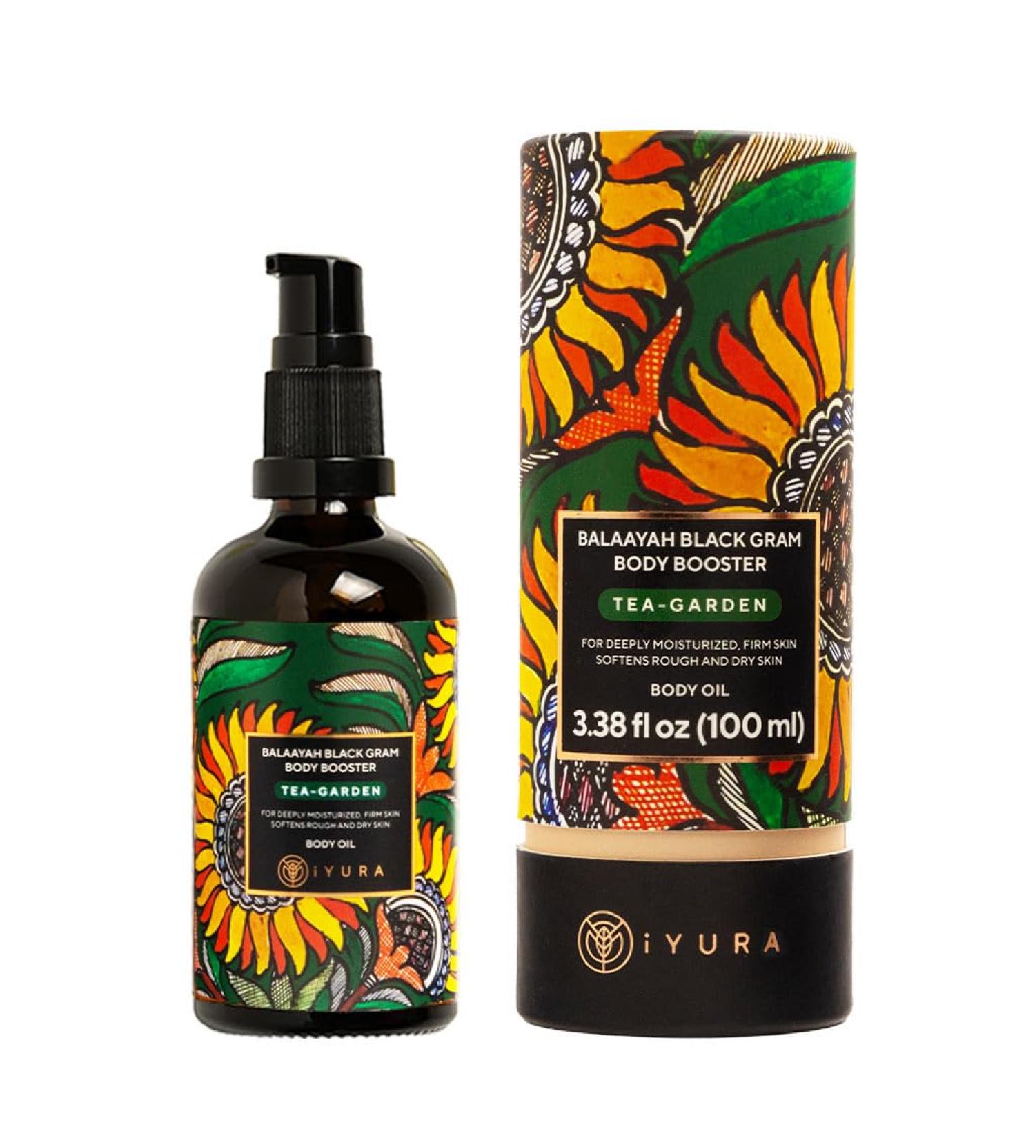 iYURA Balaayah Black Gram Body Booster Oil - Tea-Garden Blend | Ayurvedic Massage & Moisturizing Body Oil | Luxurious Fast-Absorbing & Non-Sticky | 3.38 fl oz - Buy Online on GoSupps.com