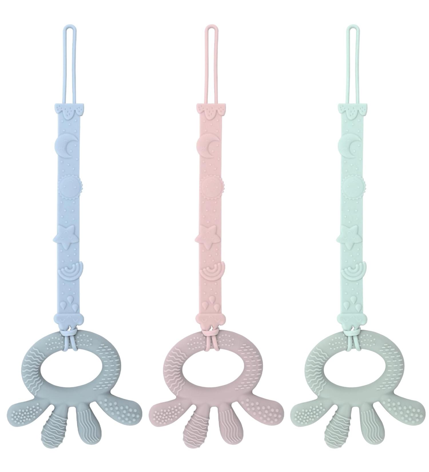 Tough Silicone Baby Tea Toys - 3 Pack | Easy Clean Teething Toys for Toddlers | Perfect Gift for Boys & Girls - Buy Online on GoSupps.com