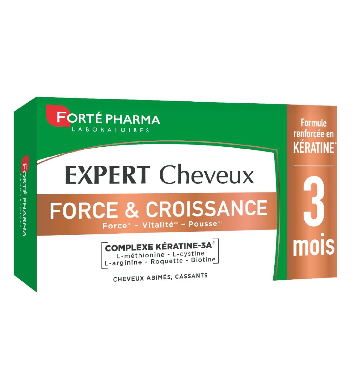 Fort Pharma - Expert Hair Strength & Growth - Hair Vitality nutritional supplement for damaged brittle hair - Biotin - L-cystine arugulate strengthened with Keratin - 90 tablets 1/day - Buy Online on GoSupps.com