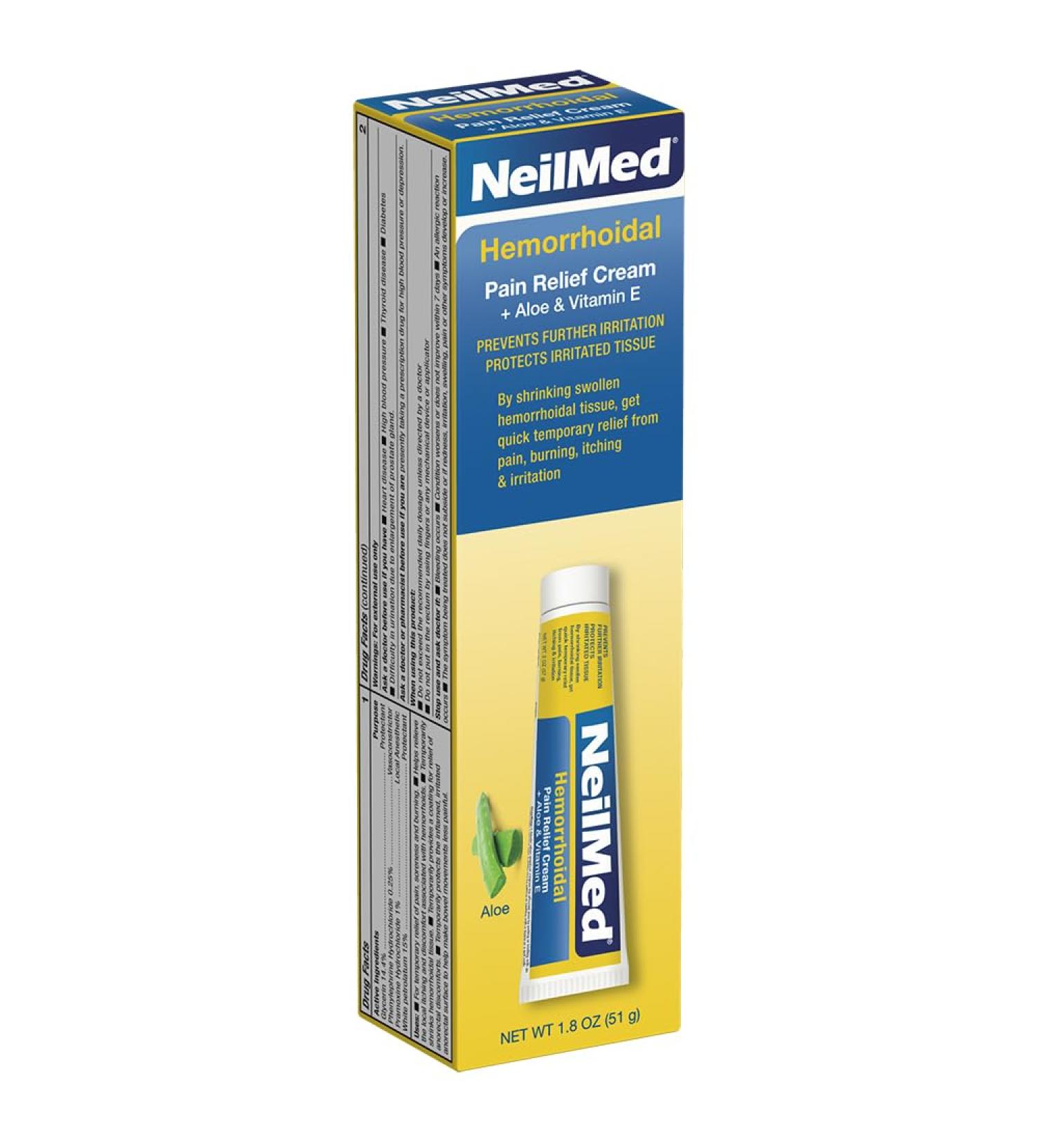 NeilMed Hemorrhoidal Pain Relief Cream with Aloe & Vitamin E | Soothes Burning Itching & Discomfort | 1.8 oz - Fast International Shipping - Buy Online on GoSupps.com